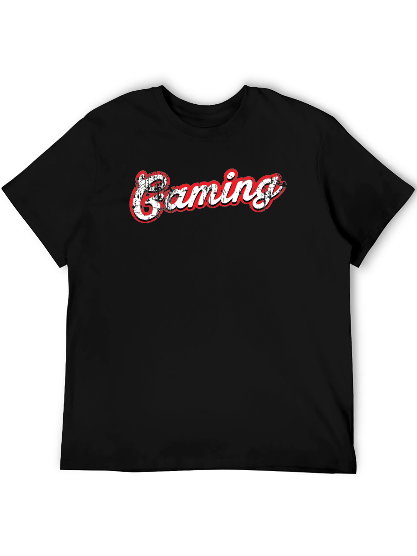Black Gaming T-Shirt - Black Cotton Graphic Tee view 5
