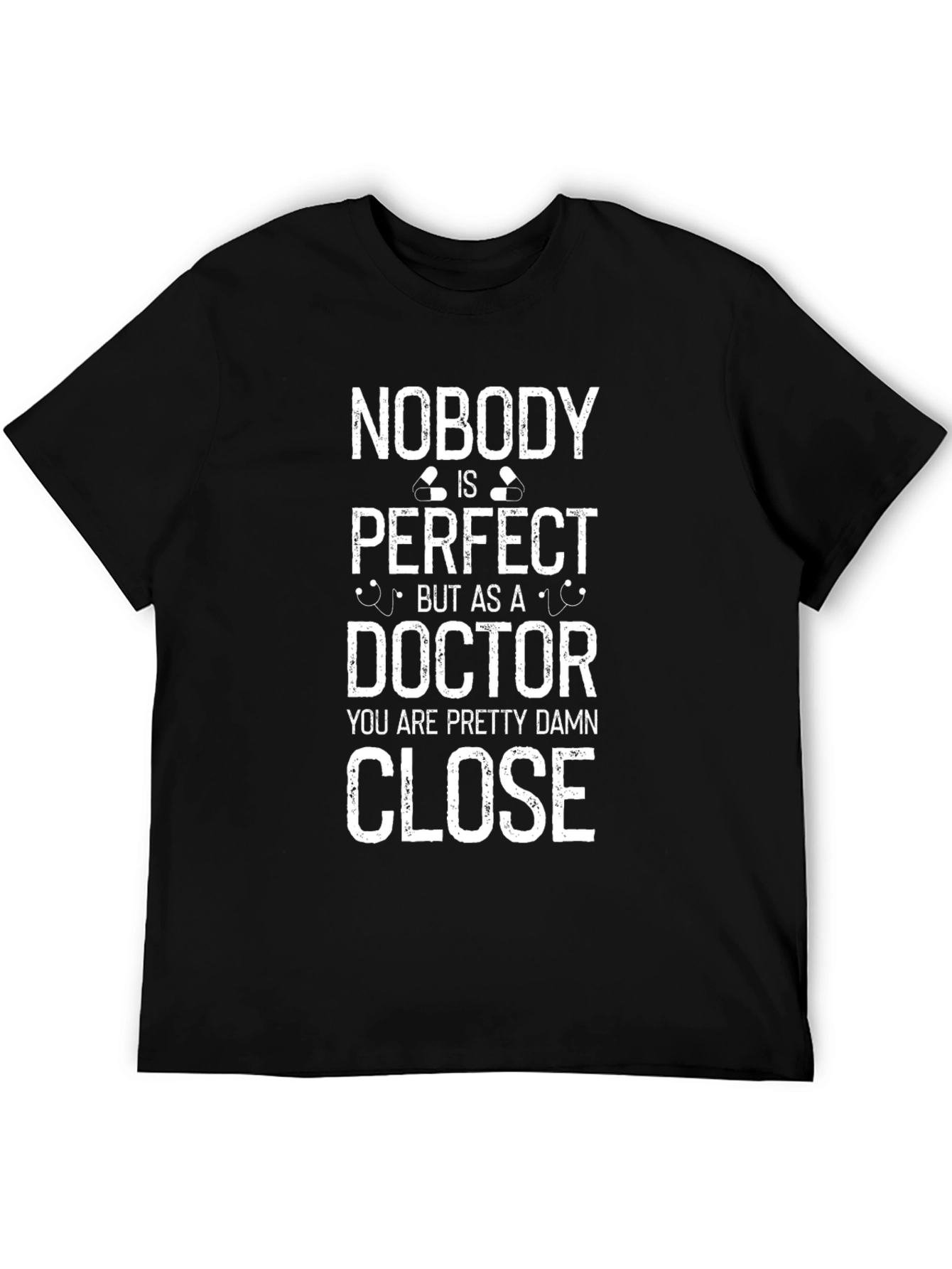 Black Nobody's Perfect Doctor T-Shirt view 5