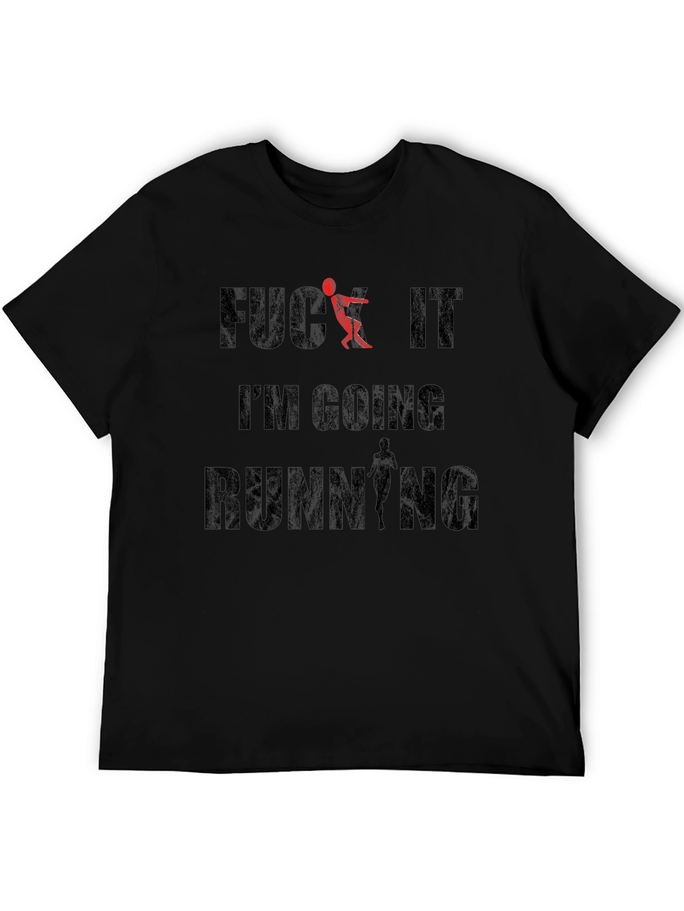 Black Funny Running T-Shirt - "F*ck It, I'm Going Running" view 5