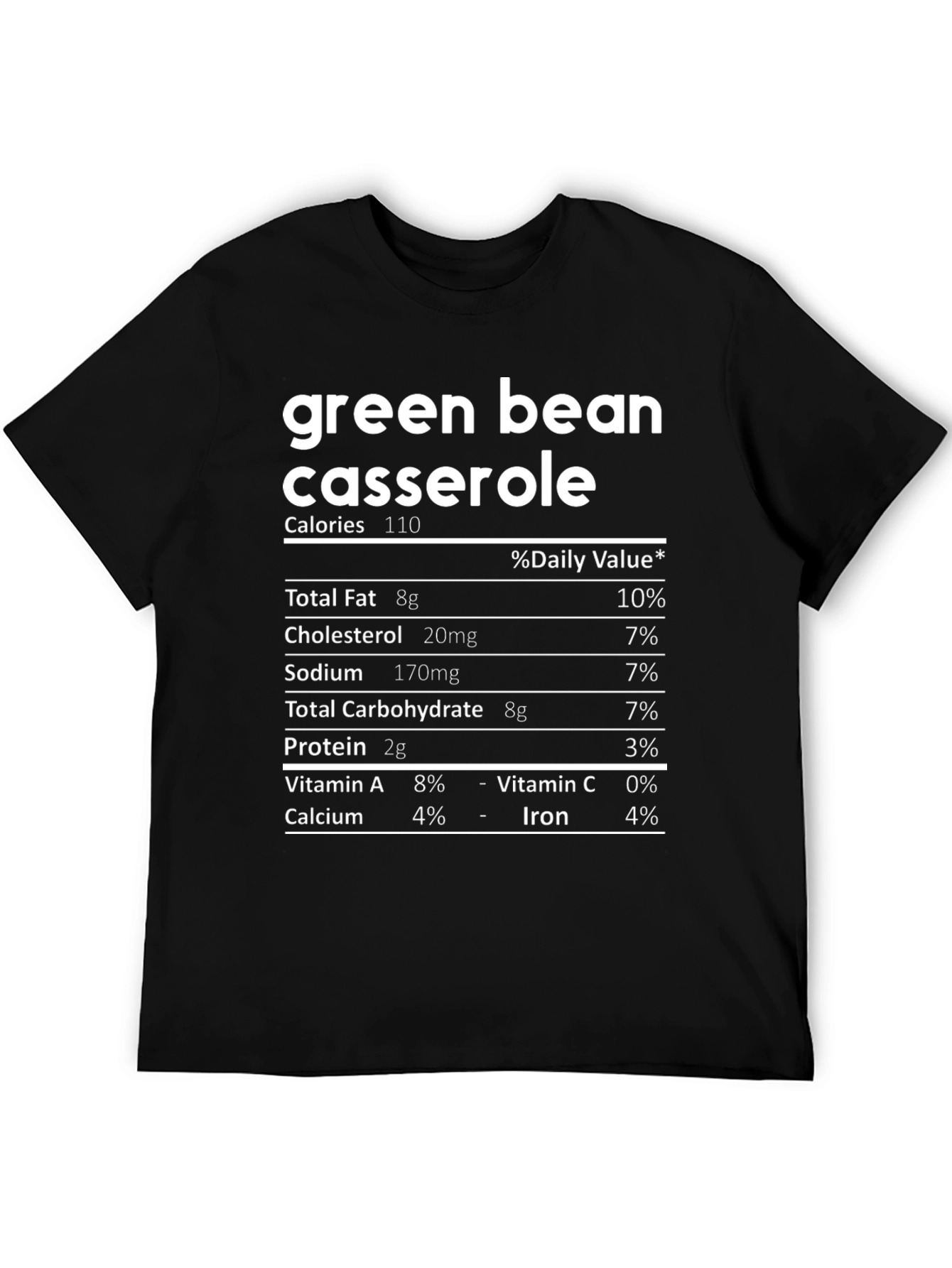 Green Bean Casserole Nutrition Facts T-Shirt - 5