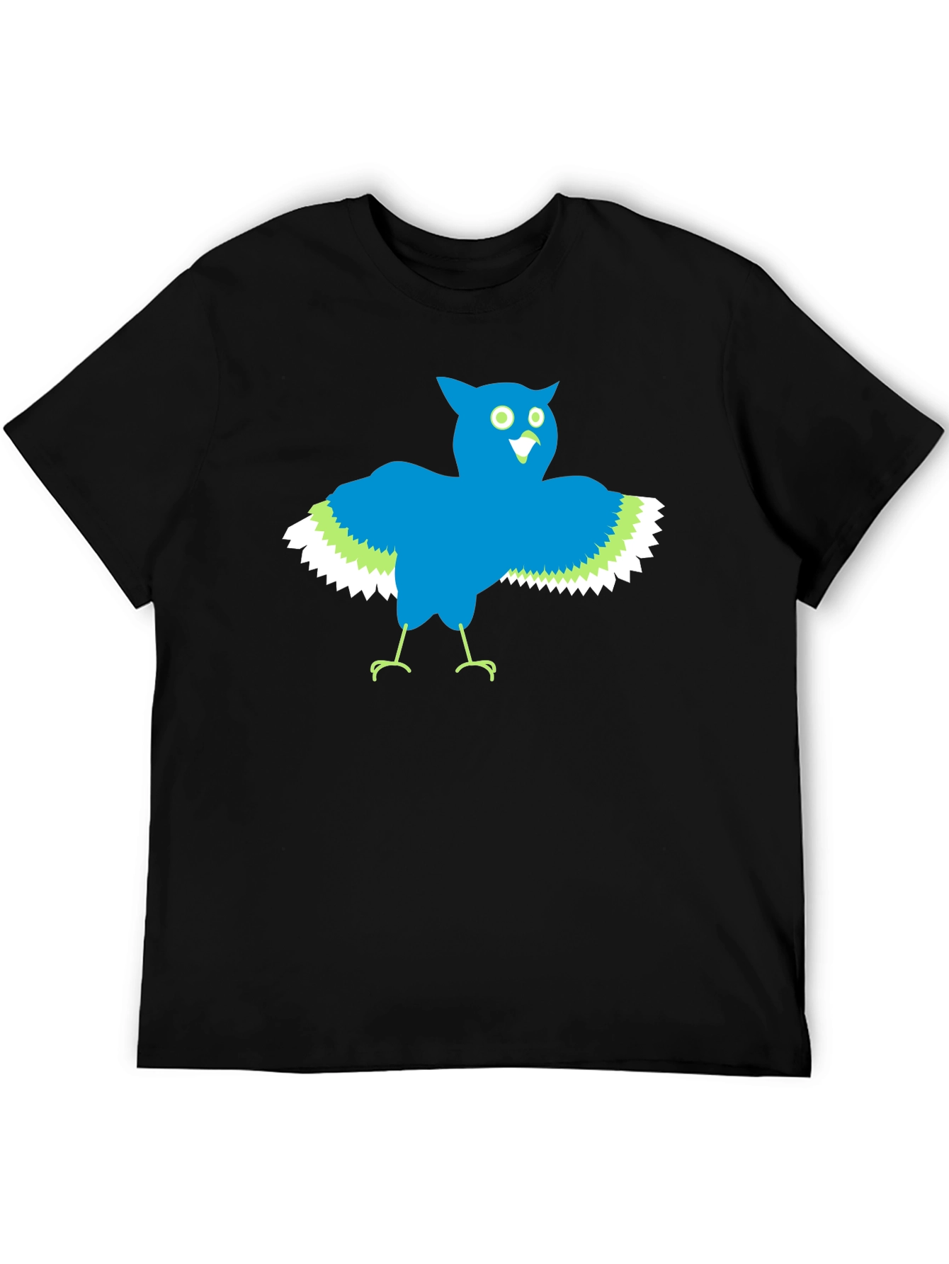Black Funny Owl Graphic Black T-Shirt view 5