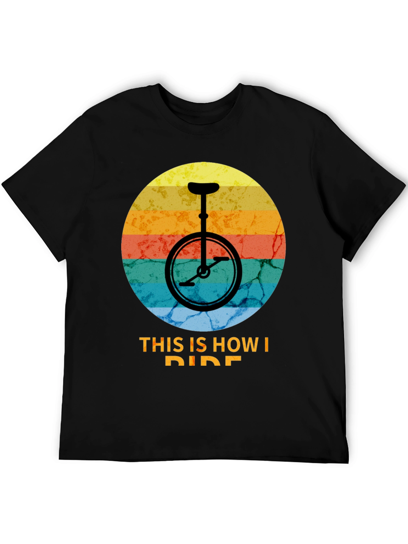 Black Retro Unicycle T-Shirt - This Is How I Ride view 5