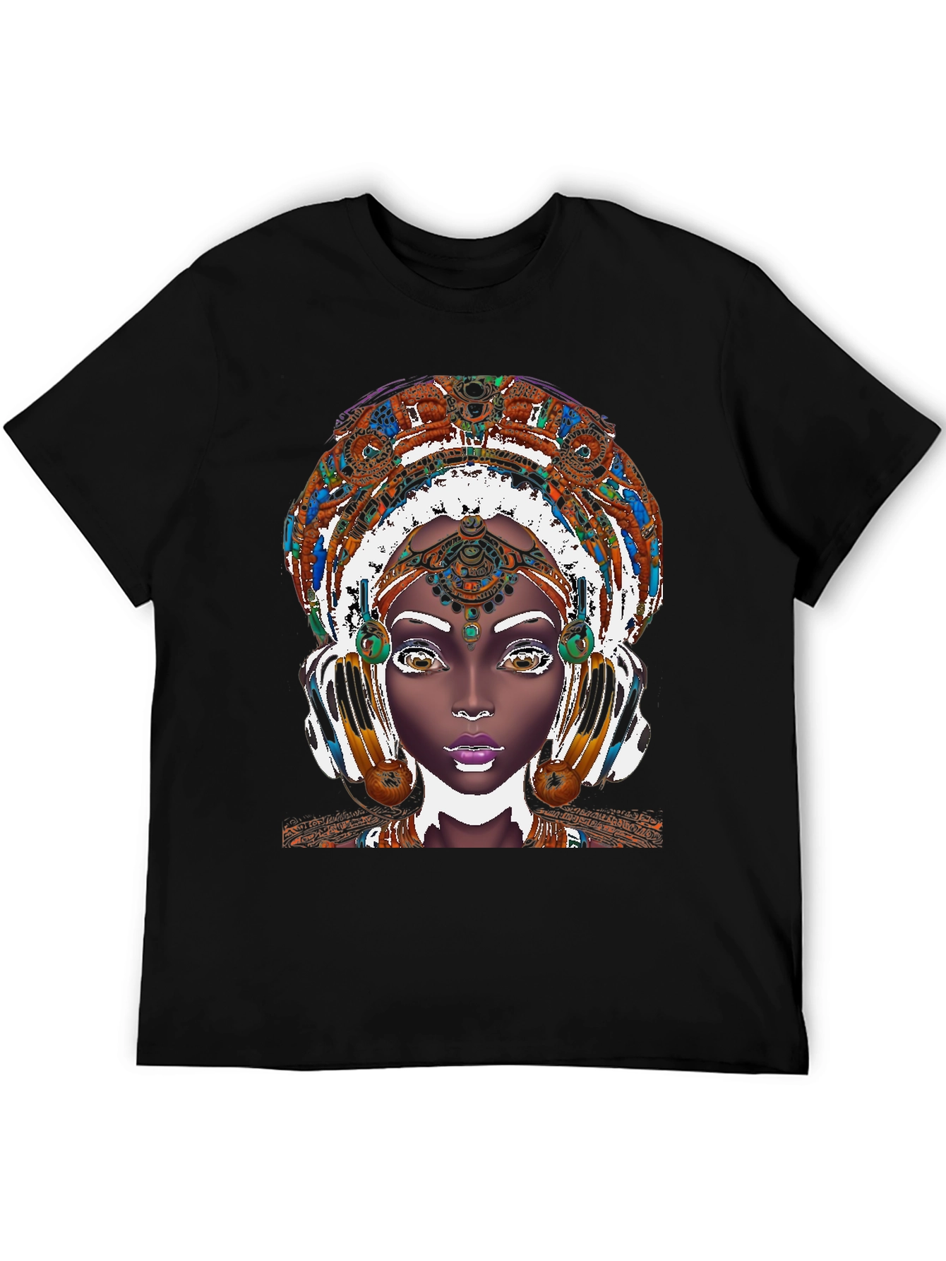 Black Ethnic Queen T-Shirt - Unique Graphic Tee view 5