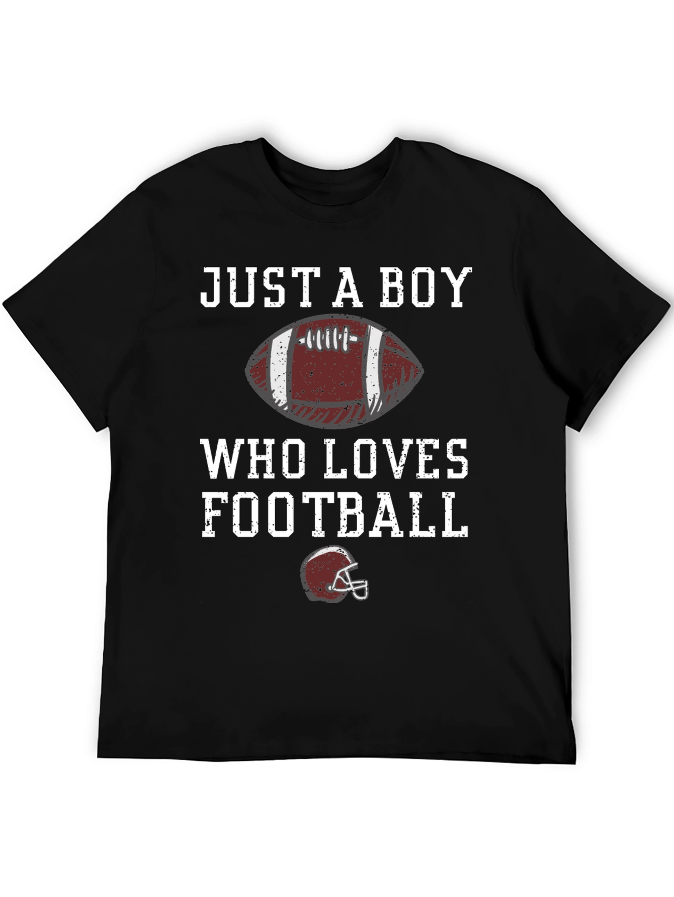 Black Just A Boy Who Loves Football T-Shirt view 5