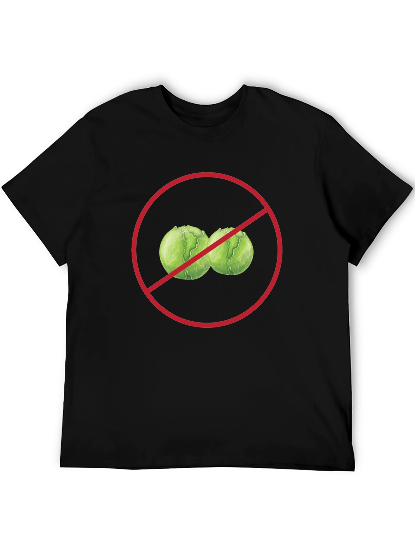 Black No Cabbage Funny Graphic T-Shirt view 5