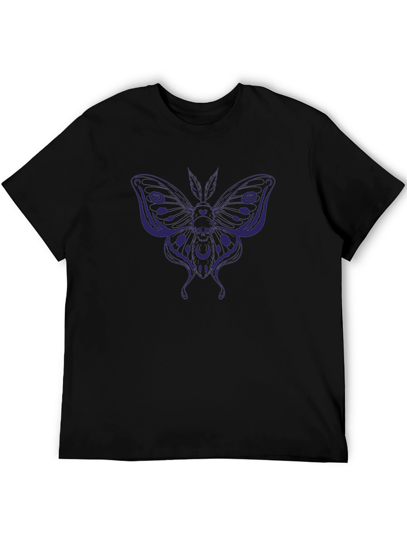 Black Skull Moth Graphic T-Shirt - Dark Gothic Style view 5