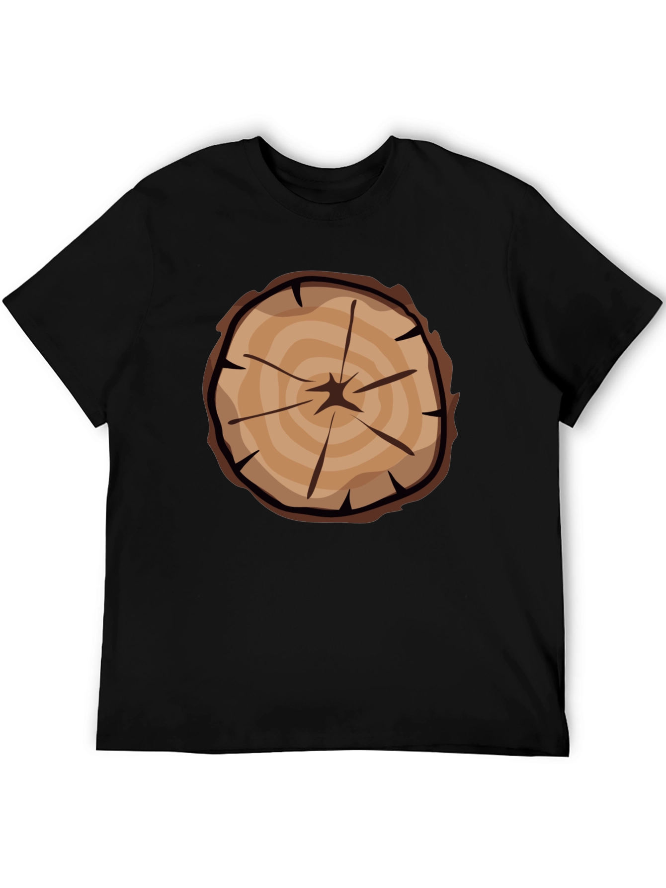 Black Tree Ring Graphic Tee - Black Casual T-Shirt view 5
