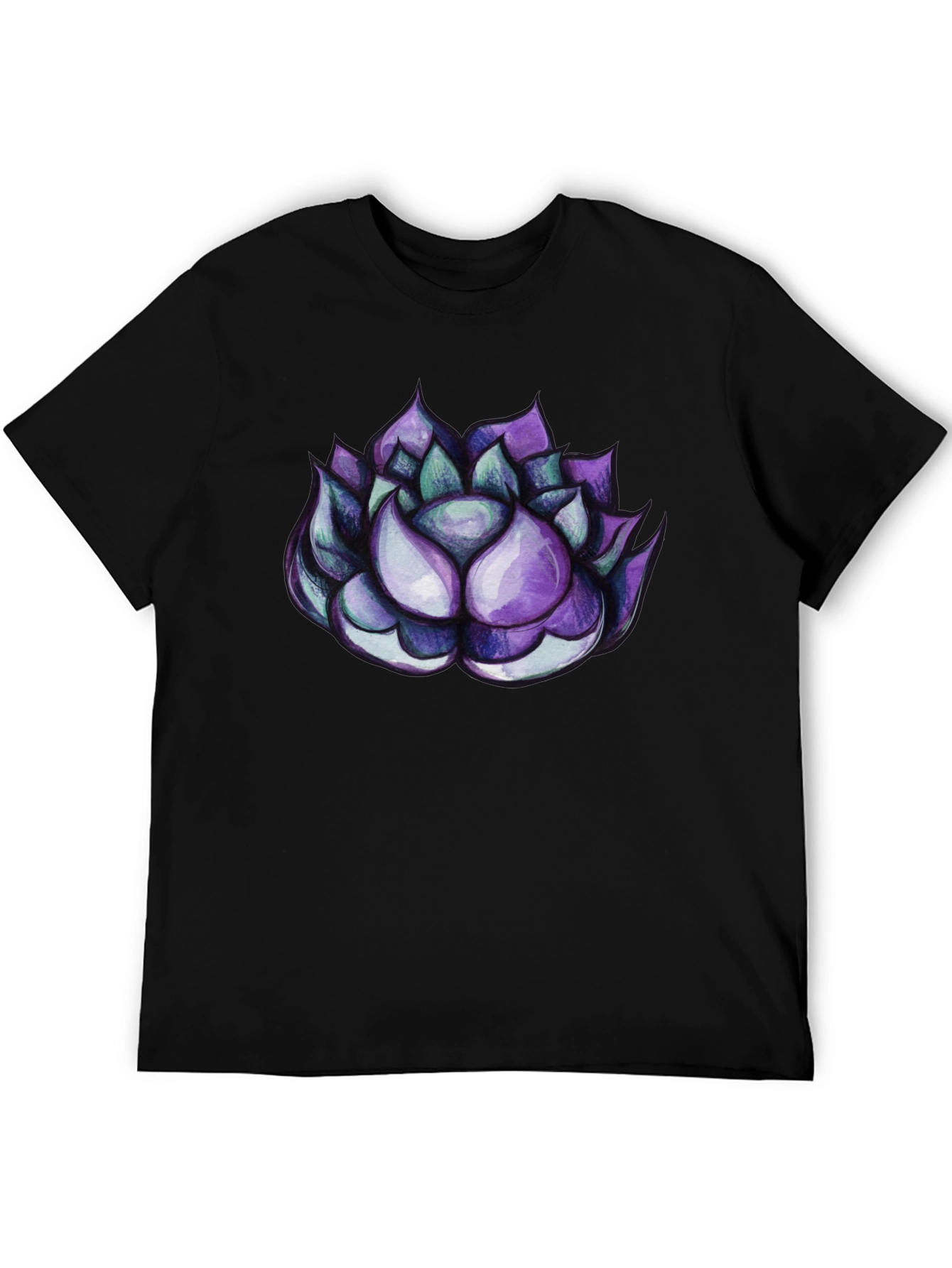 Black Succulent Graphic Tee - Cool Plant Lover Shirt view 5