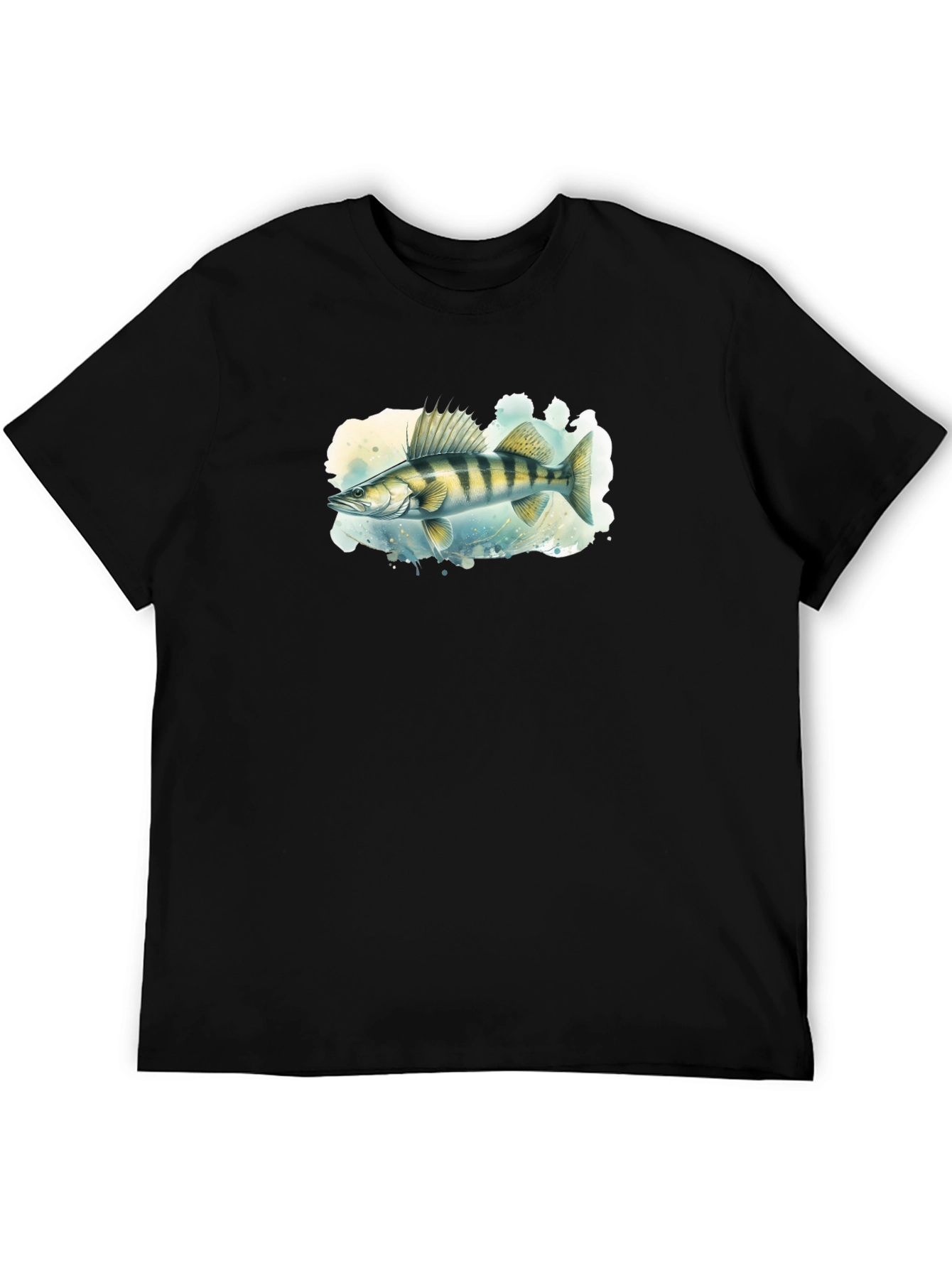 Black Walleye Fish Graphic Tee - Men's Black T-Shirt view 5