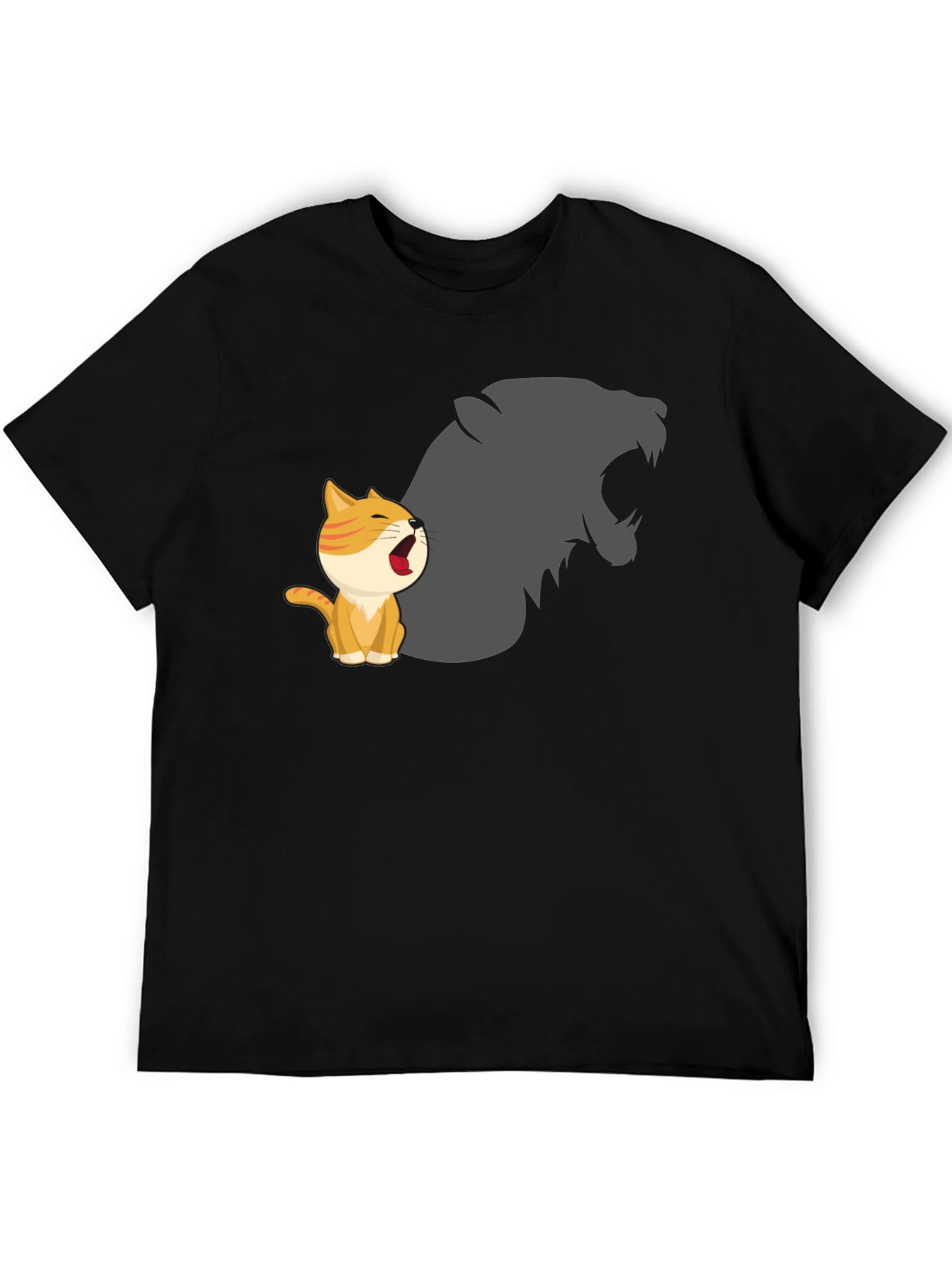 Black Cute Kitten Roar Graphic T-Shirt view 5