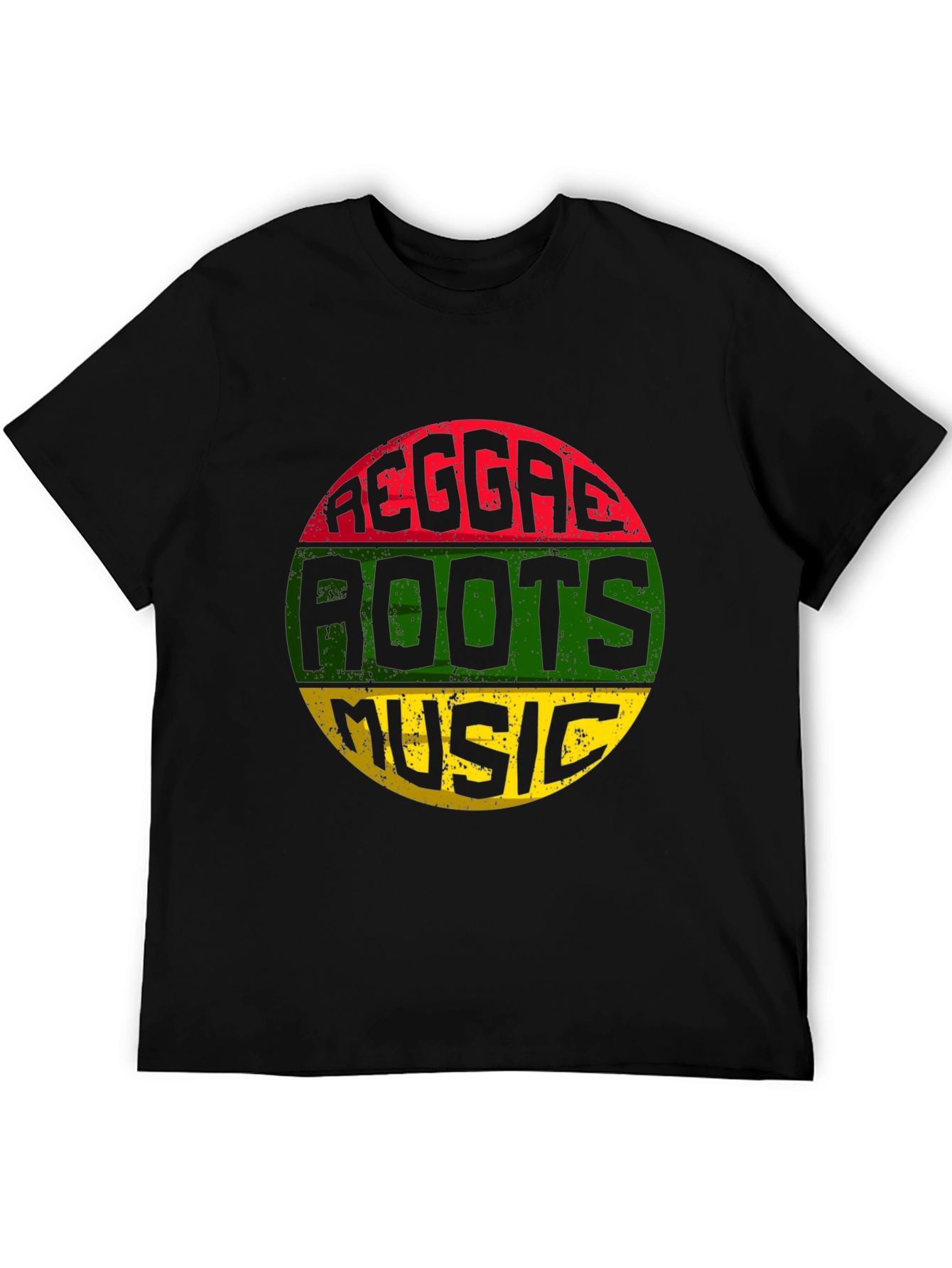 Black Reggae Roots Music T-Shirt - Black view 5