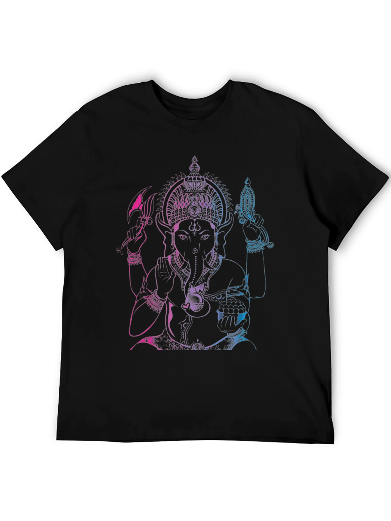 Black Ganesh Ombre Graphic Tee - Black view 5