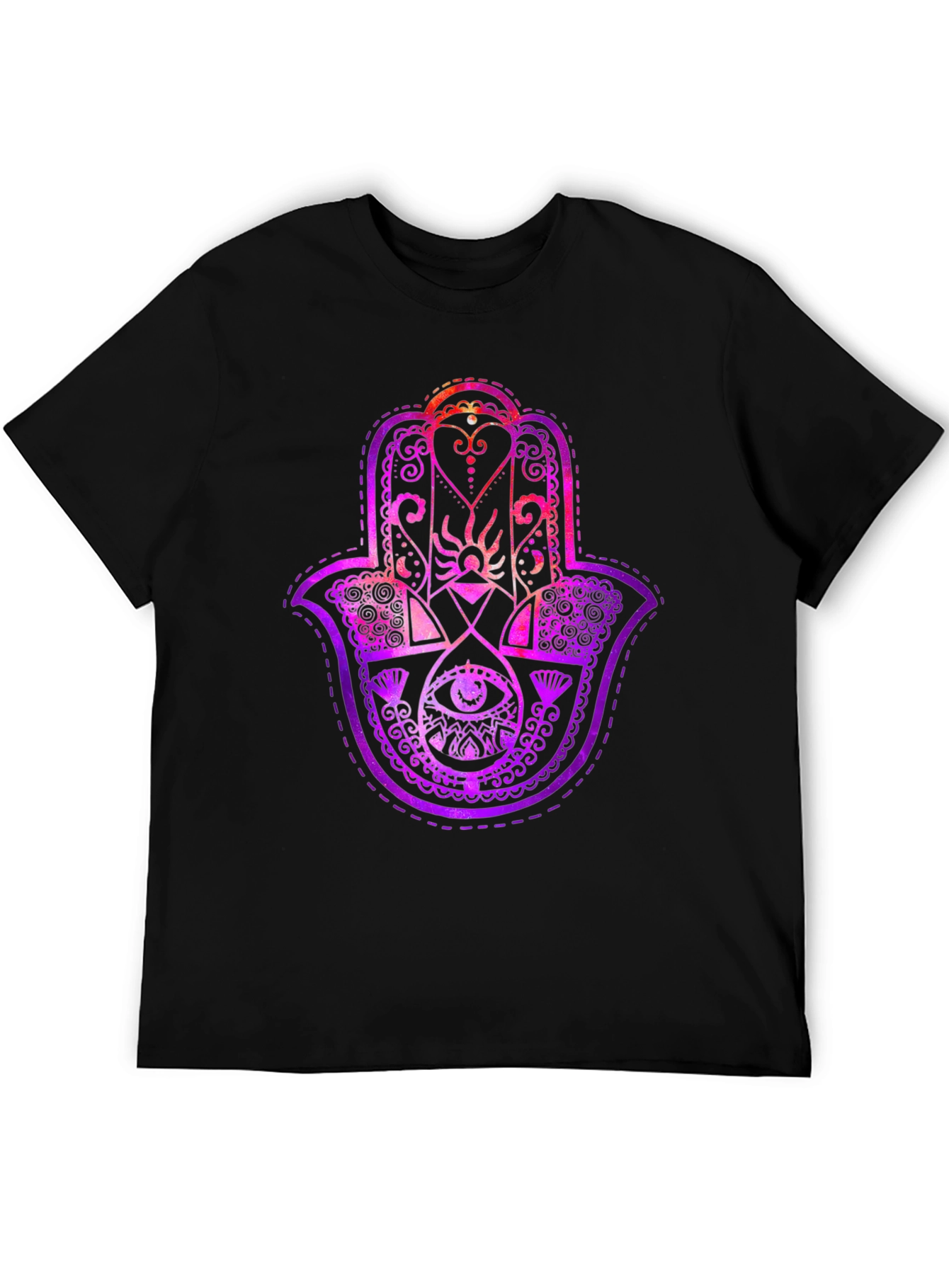 Black Hamsa Hand Graphic Tee - Spiritual Protection T-Shirt view 5