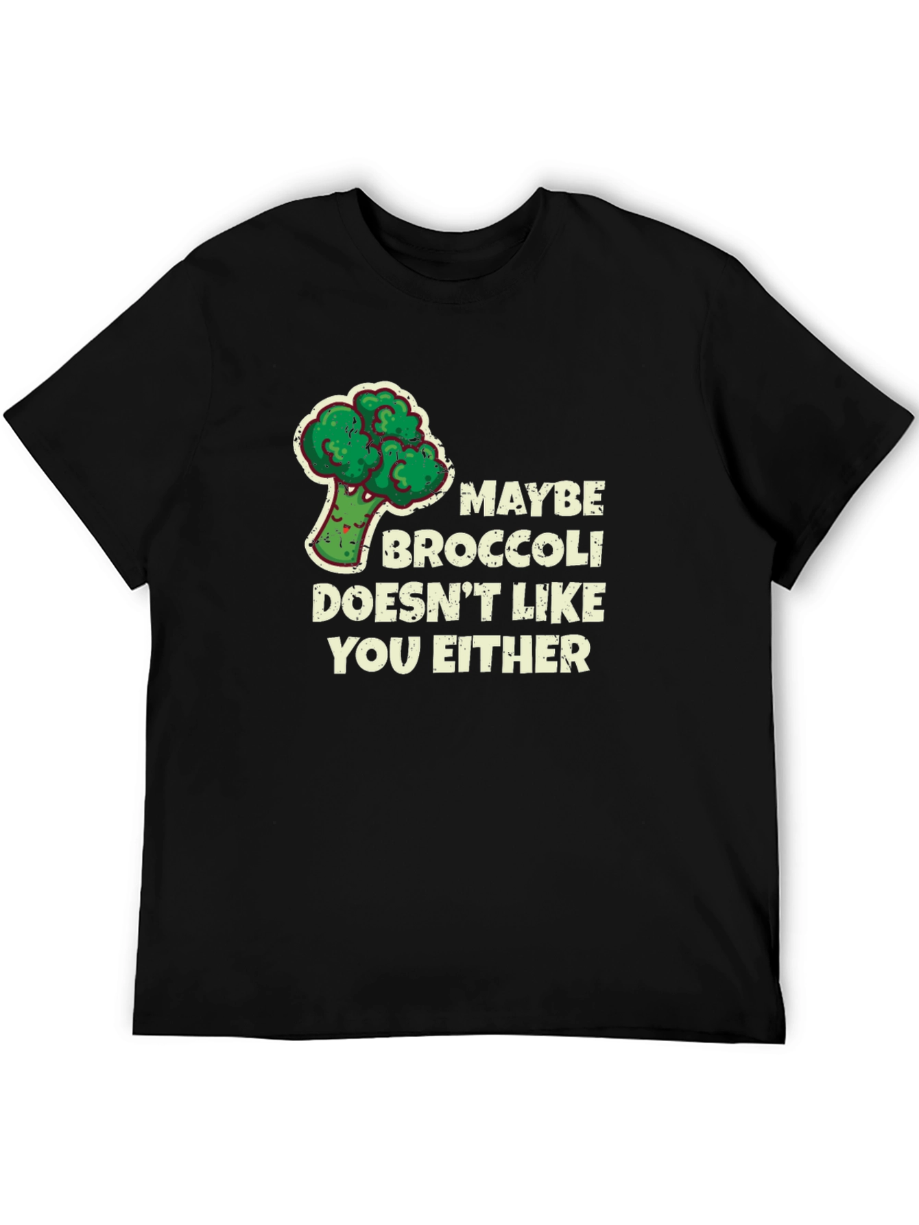 Black Maybe Broccoli T-Shirt - Funny Foodie Tee view 5