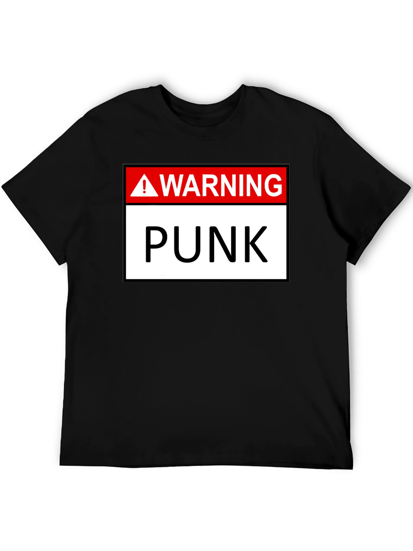 Warning Punk T-Shirt - Black Graphic Tee - 5