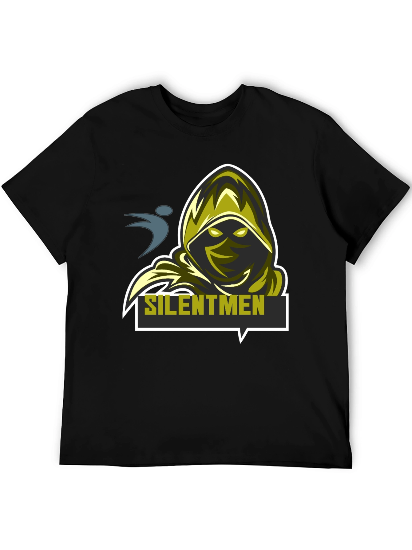 Black Silentmen Graphic Black T-Shirt - Gamer Style view 5