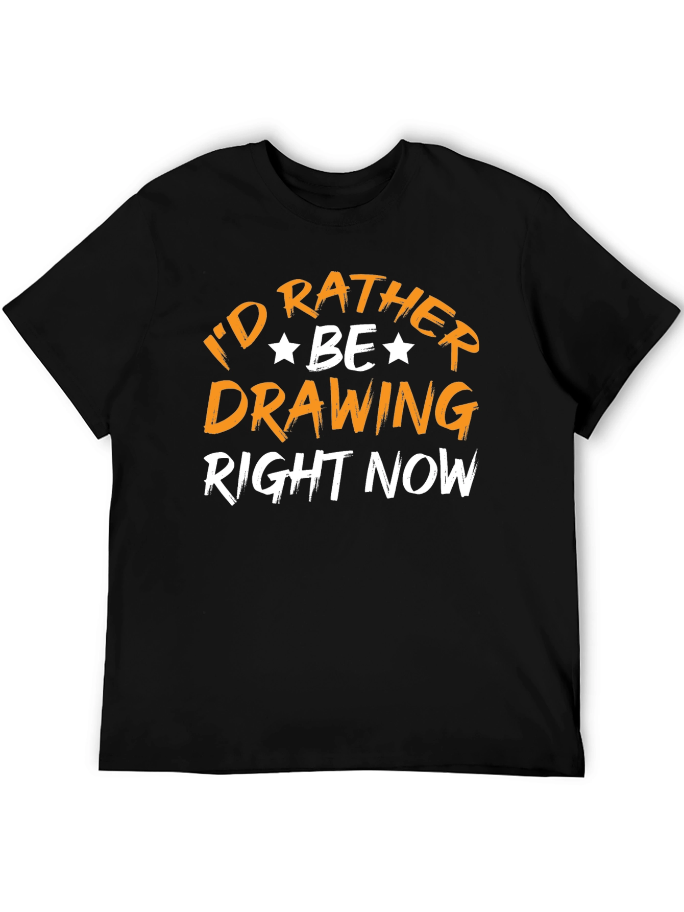 Black I'd Rather Be Drawing T-Shirt view 5