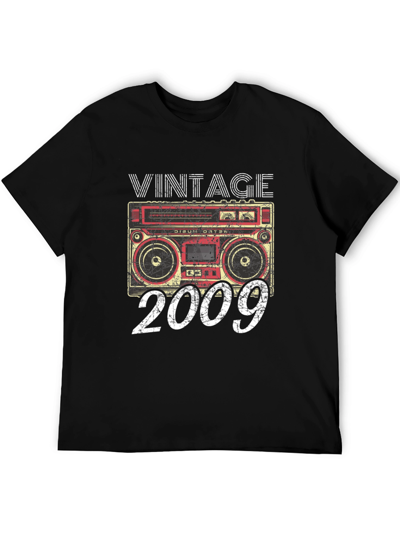 Black Vintage 2009 Boombox Graphic Tee view 5