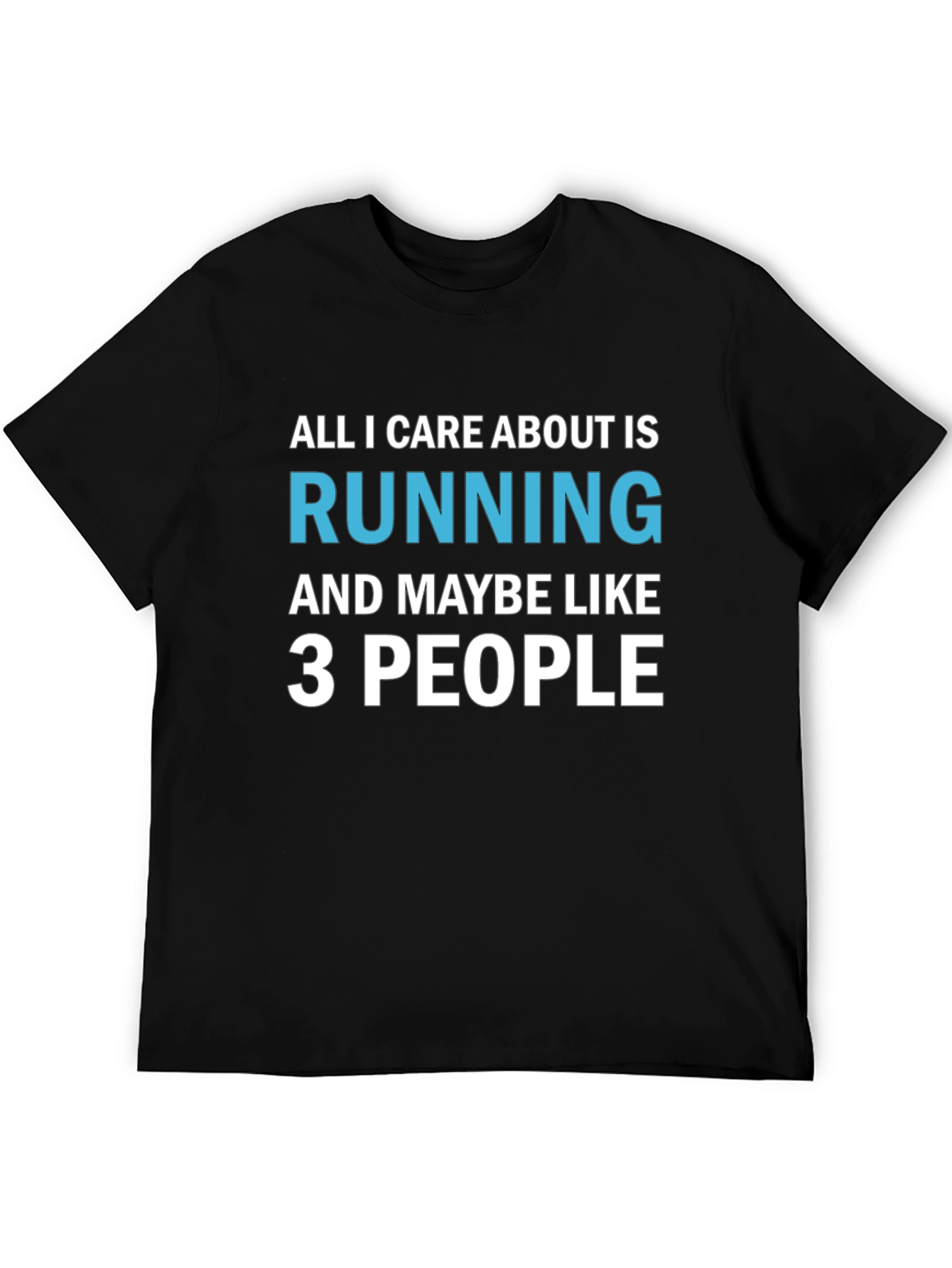 Black Running T-Shirt: All I Care About Is Running view 5