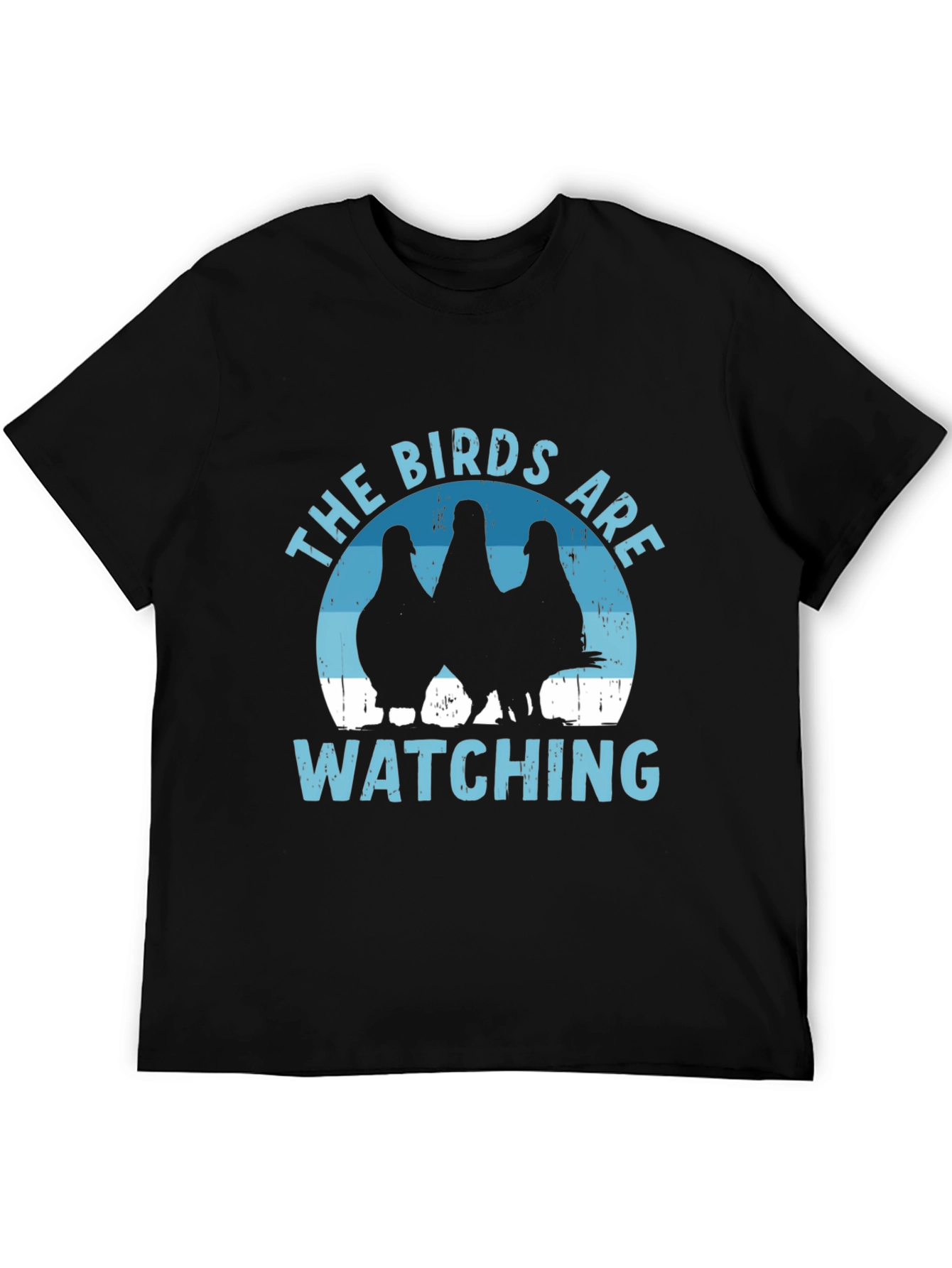Black The Birds Are Watching T-Shirt - Funny Bird Lover Tee view 5