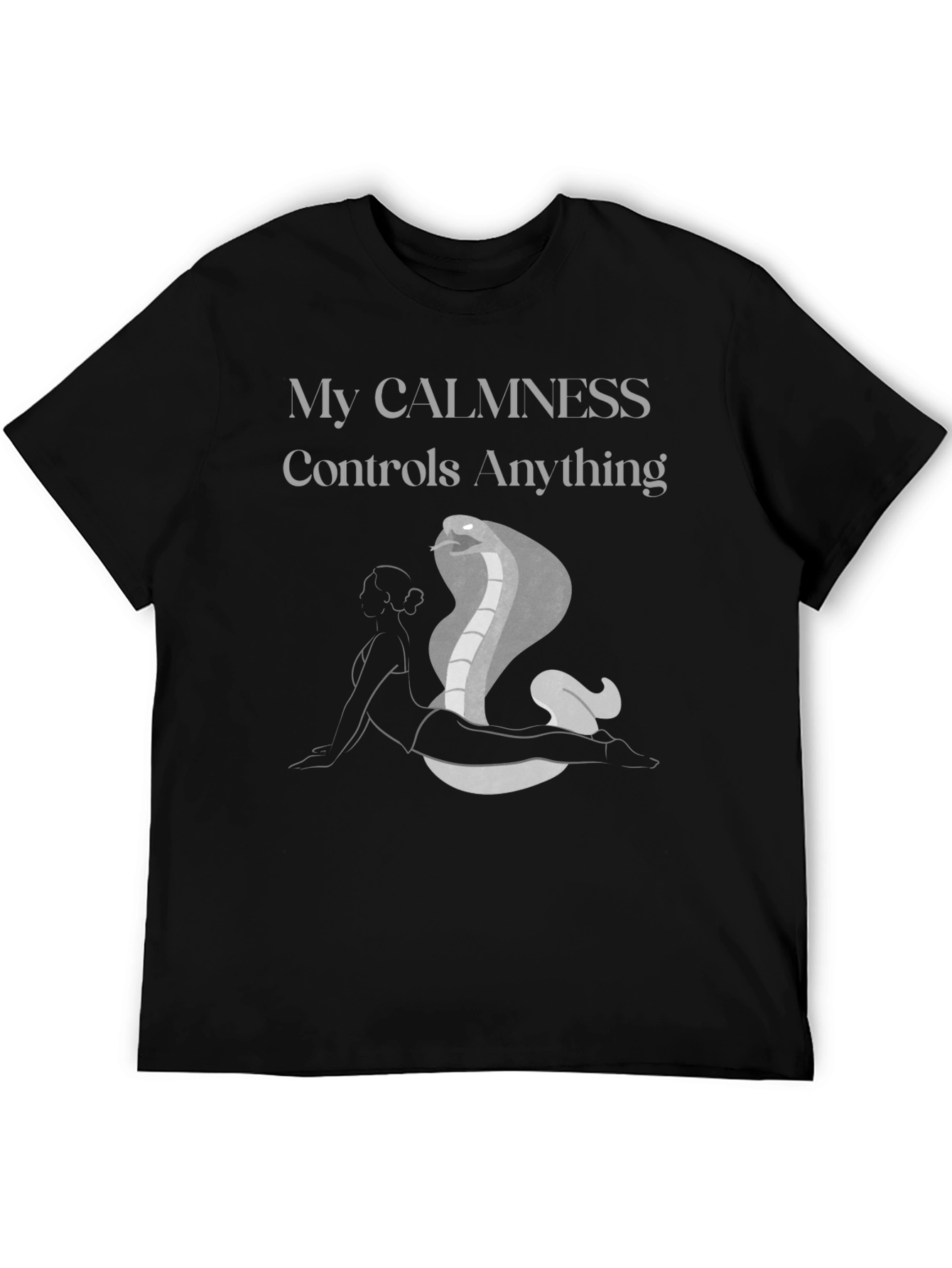 Black Calmness Cobra Graphic Tee - Yoga Inspired view 5