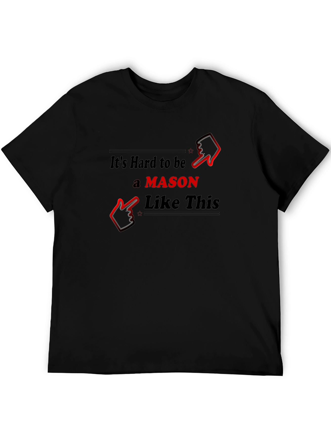 Black It's Hard to be a Mason Black T-Shirt view 5