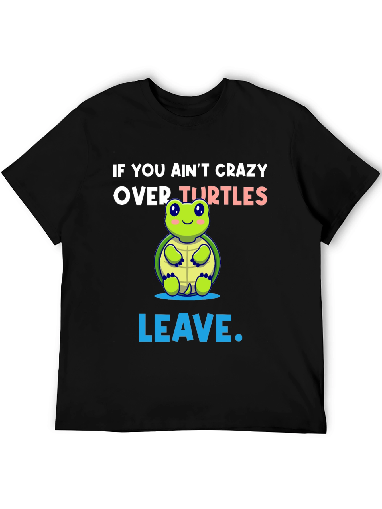 Black Crazy Over Turtles Graphic Tee view 5