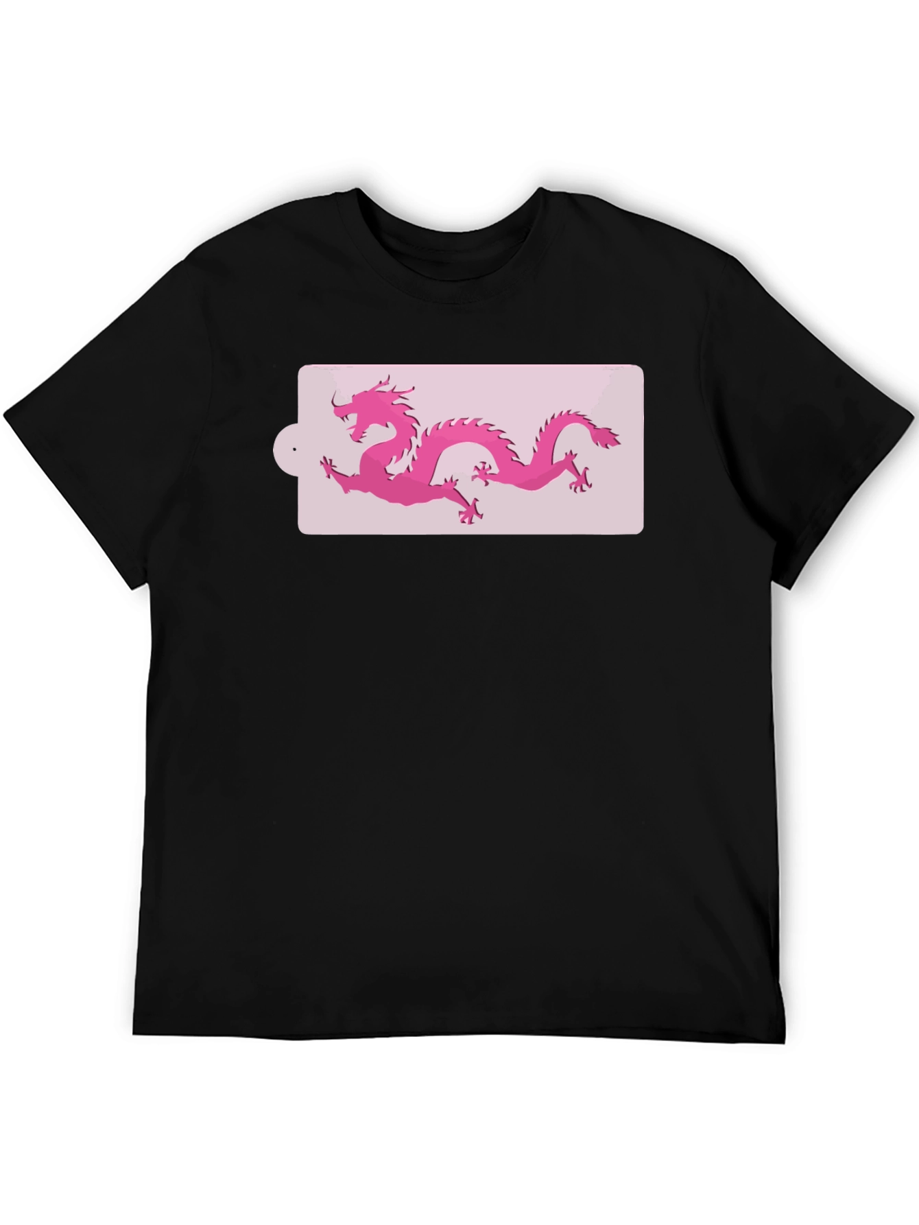 Black Pink Dragon Graphic Black T-Shirt view 5