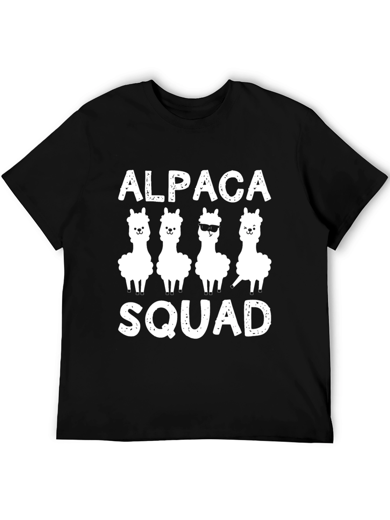 Black Alpaca Squad Black Graphic T-Shirt view 5