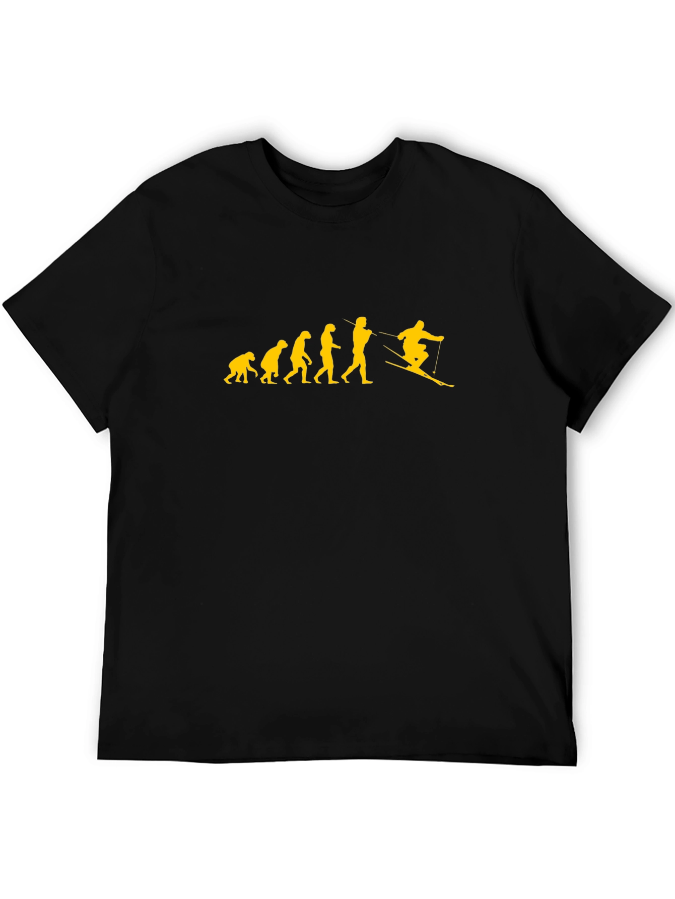 Black Evolution Ski T-Shirt - Funny Skiing Tee view 5