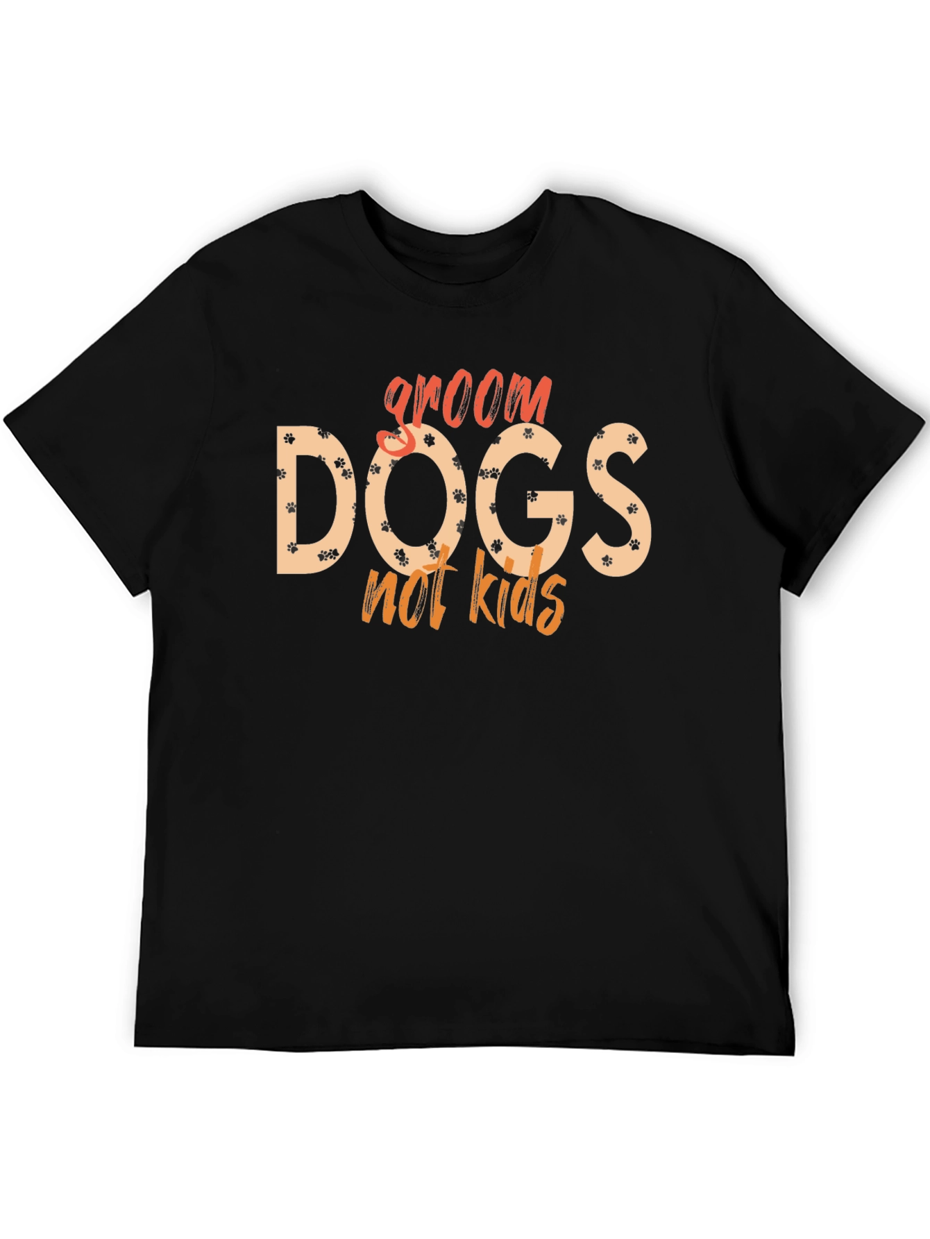 Black Groom Dogs Not Kids Graphic Tee view 5
