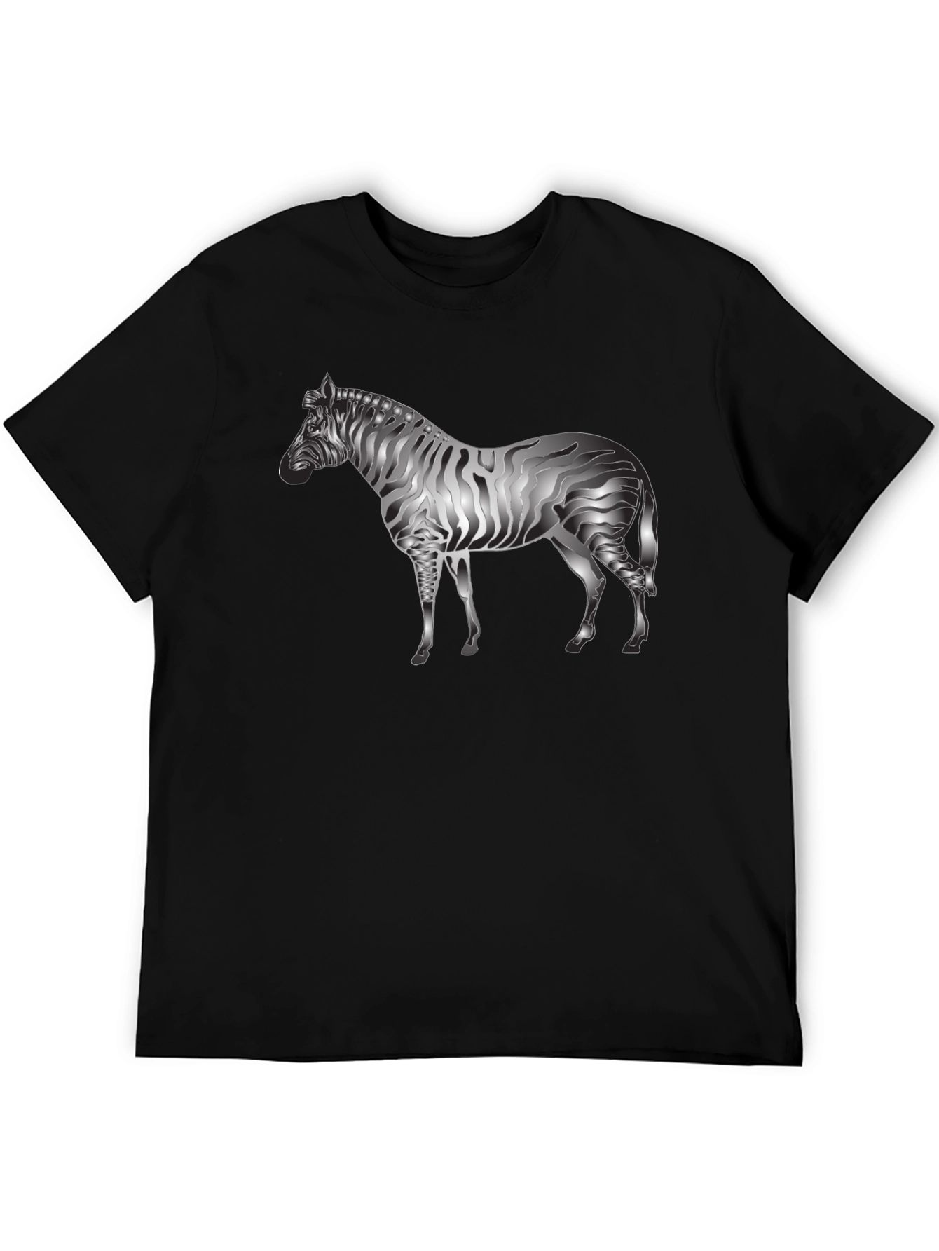 Black Zebra Graphic Tee - Cool Animal Design view 5