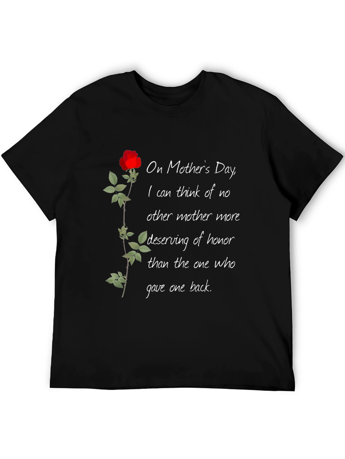 Black Mother's Day Rose T-Shirt view 5