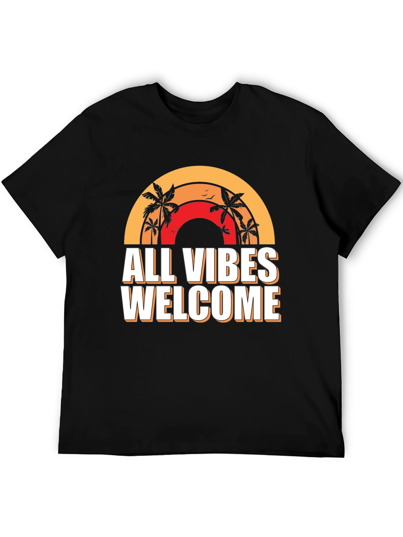 Black All Vibes Welcome Graphic Tee - Black view 5