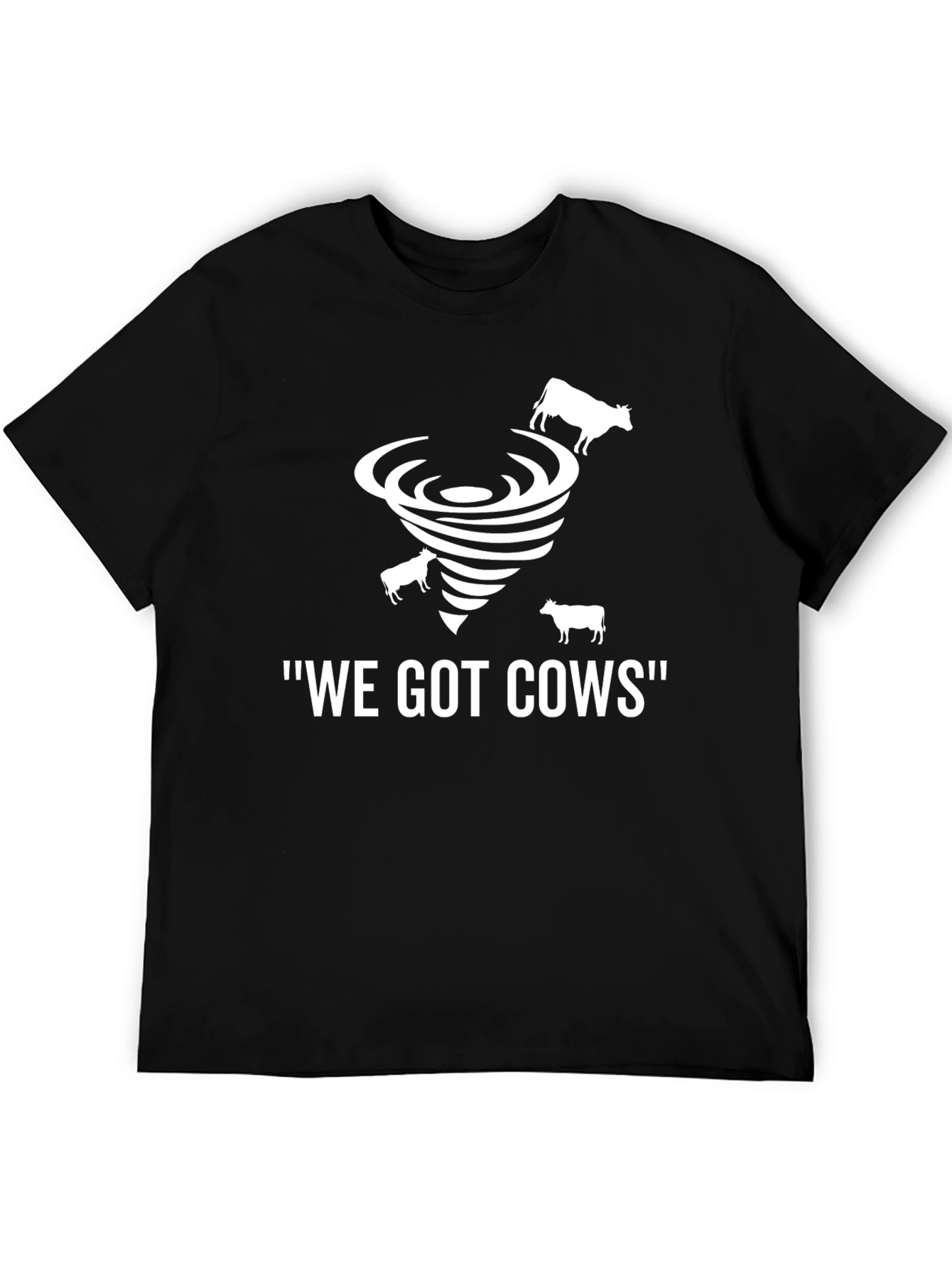 Black We Got Cows Tornado T-Shirt view 5