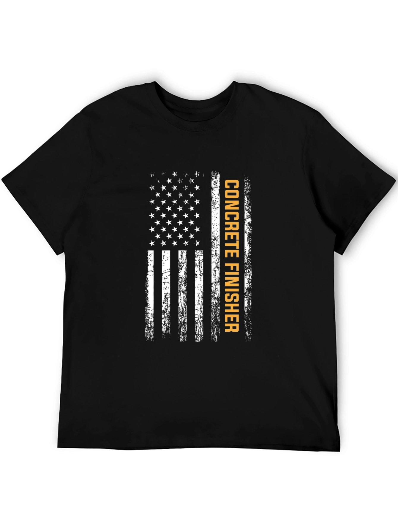 Black Concrete Finisher American Flag T-Shirt view 5