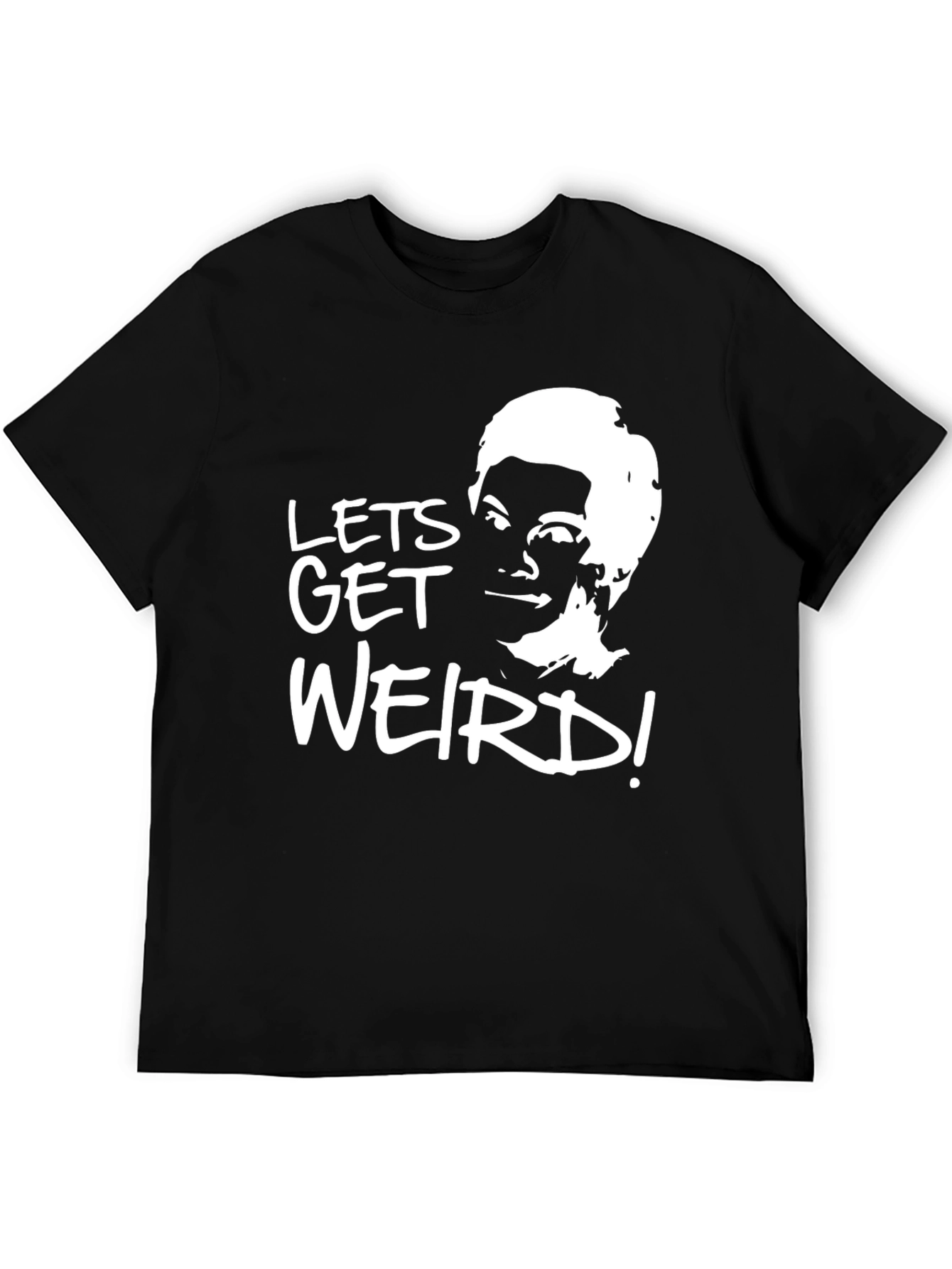 Black Lets Get Weird T-Shirt - Soft Black Tee view 5
