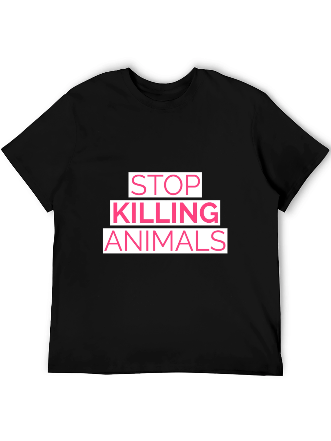 Black Stop Killing Animals Graphic T-Shirt - Black view 5