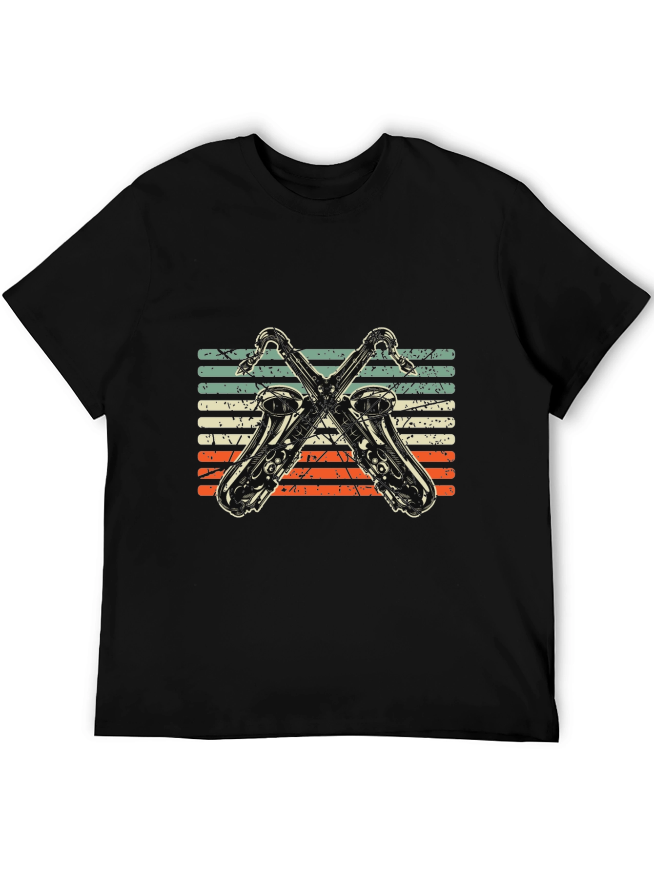 Black Vintage Saxophone T-Shirt: Retro Music Tee view 5