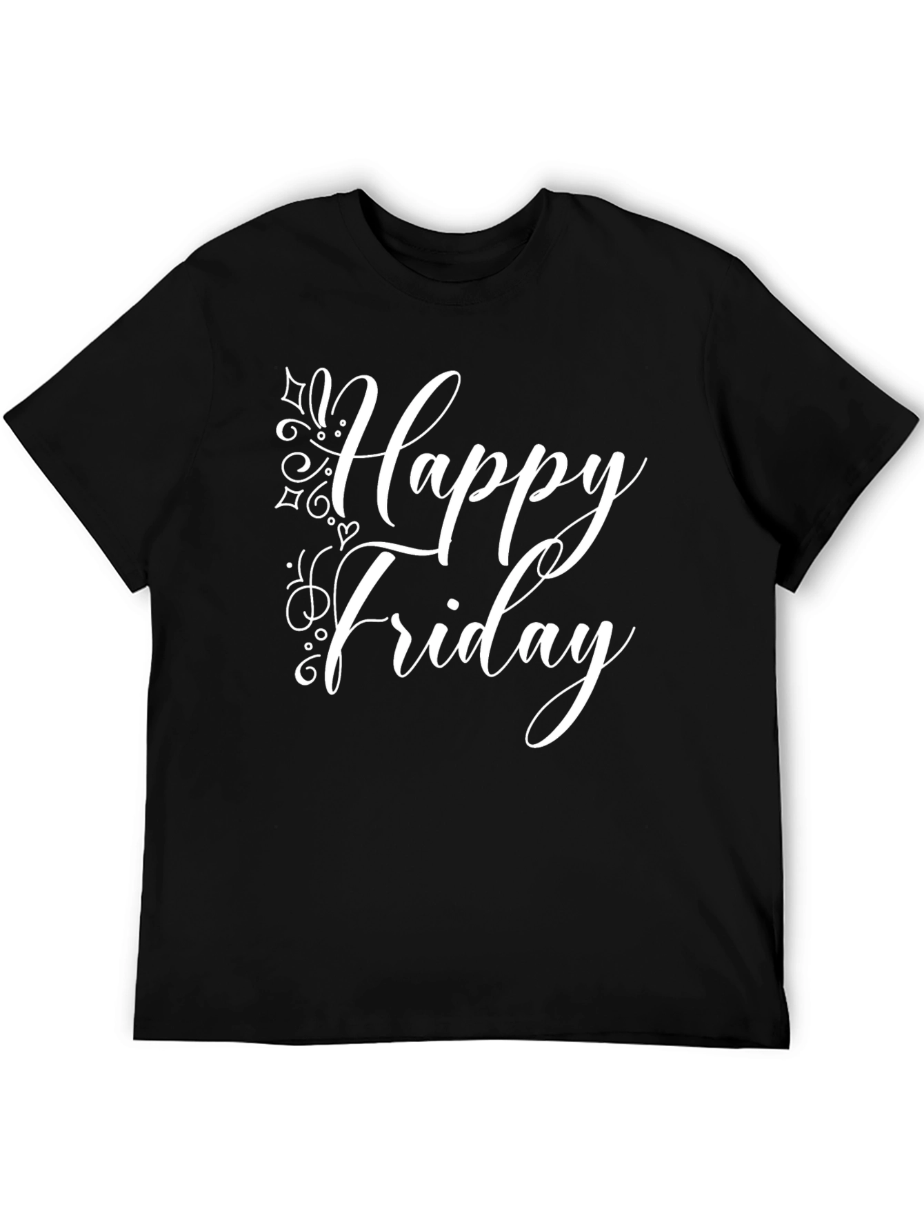 Black Happy Friday Graphic T-Shirt - Men's Black Tee view 5
