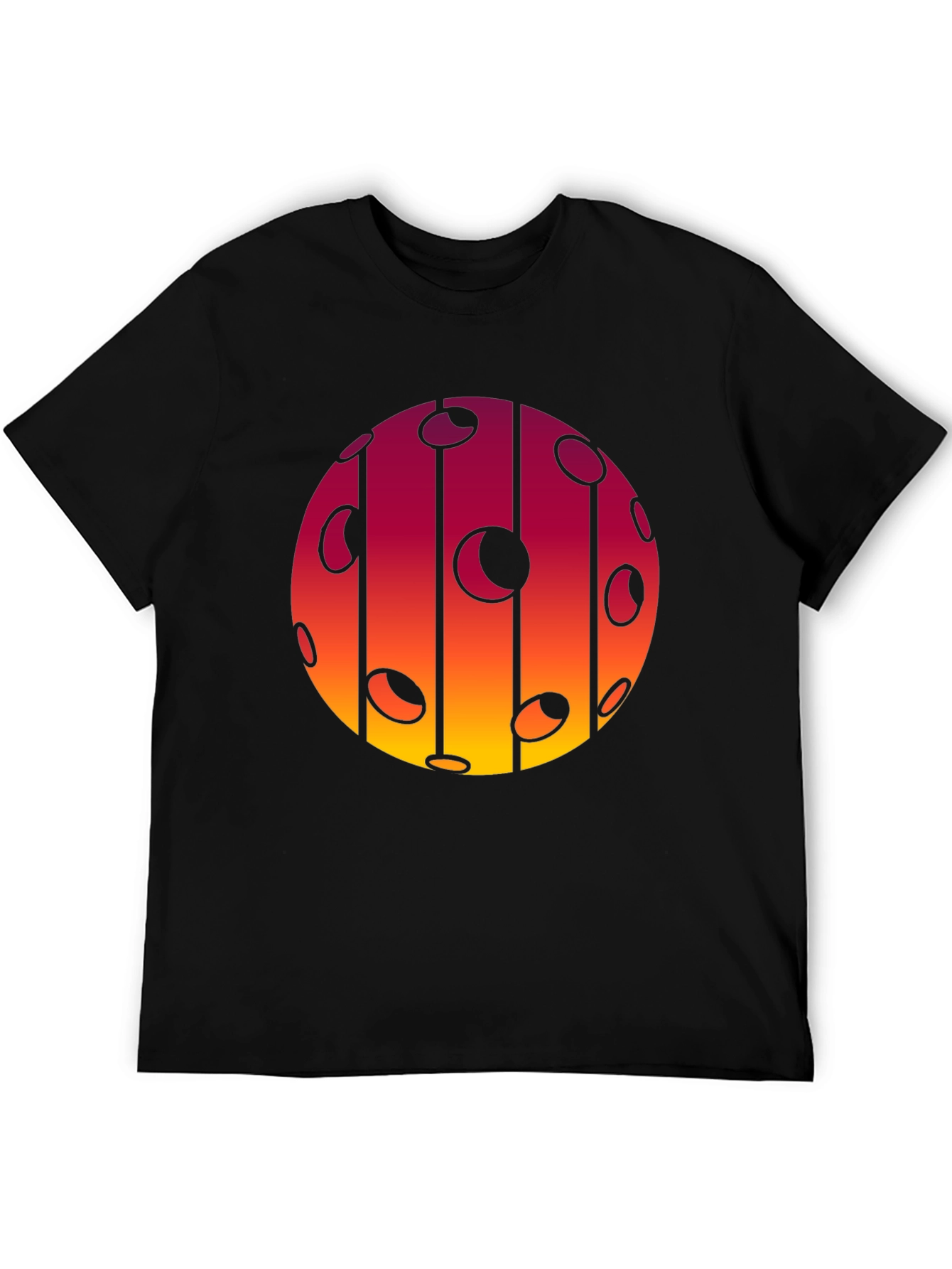 Black Abstract Sunset T-Shirt view 5