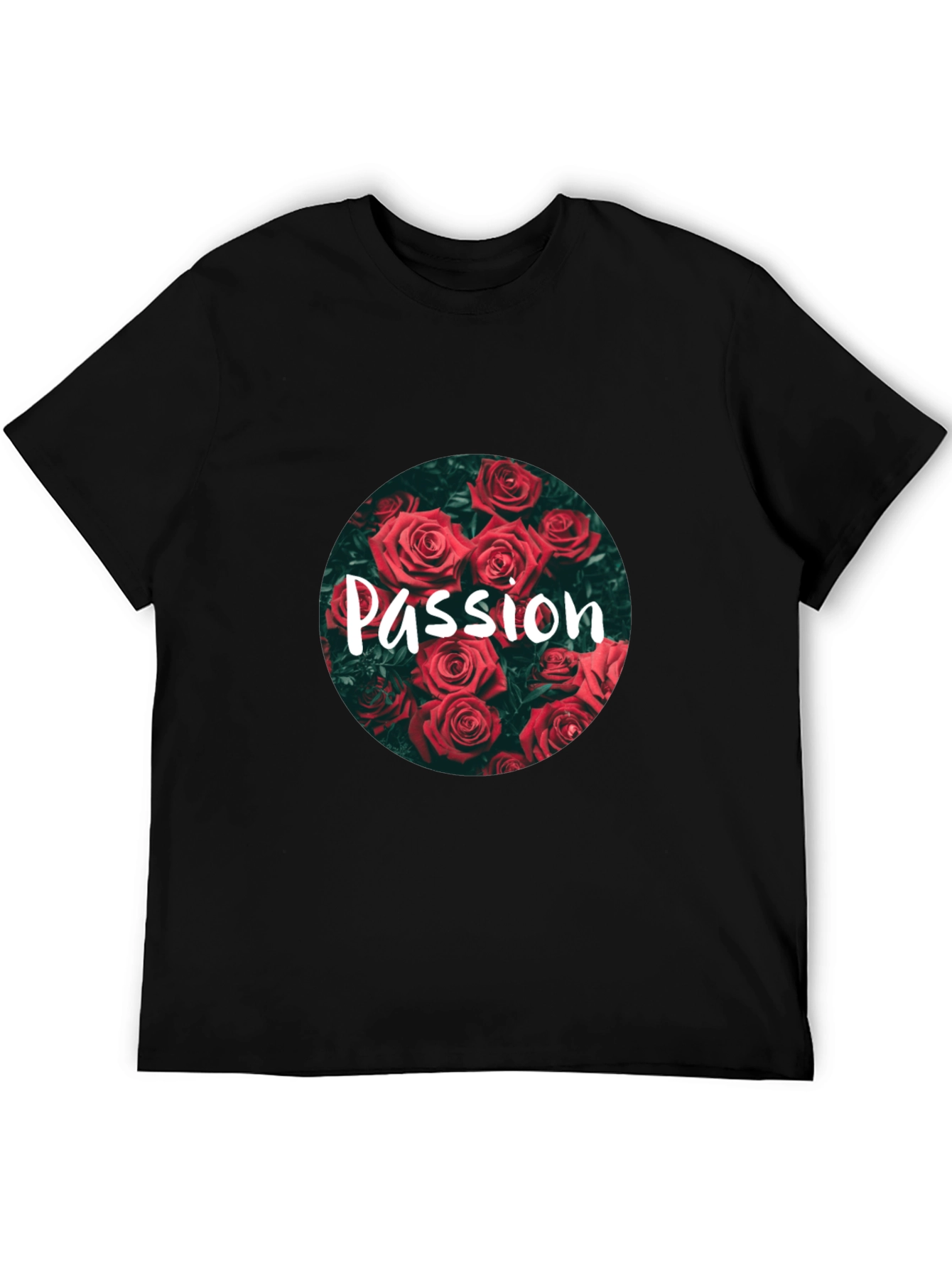 Black Passion Rose Graphic Tee - Stylish Floral Print Shirt view 5
