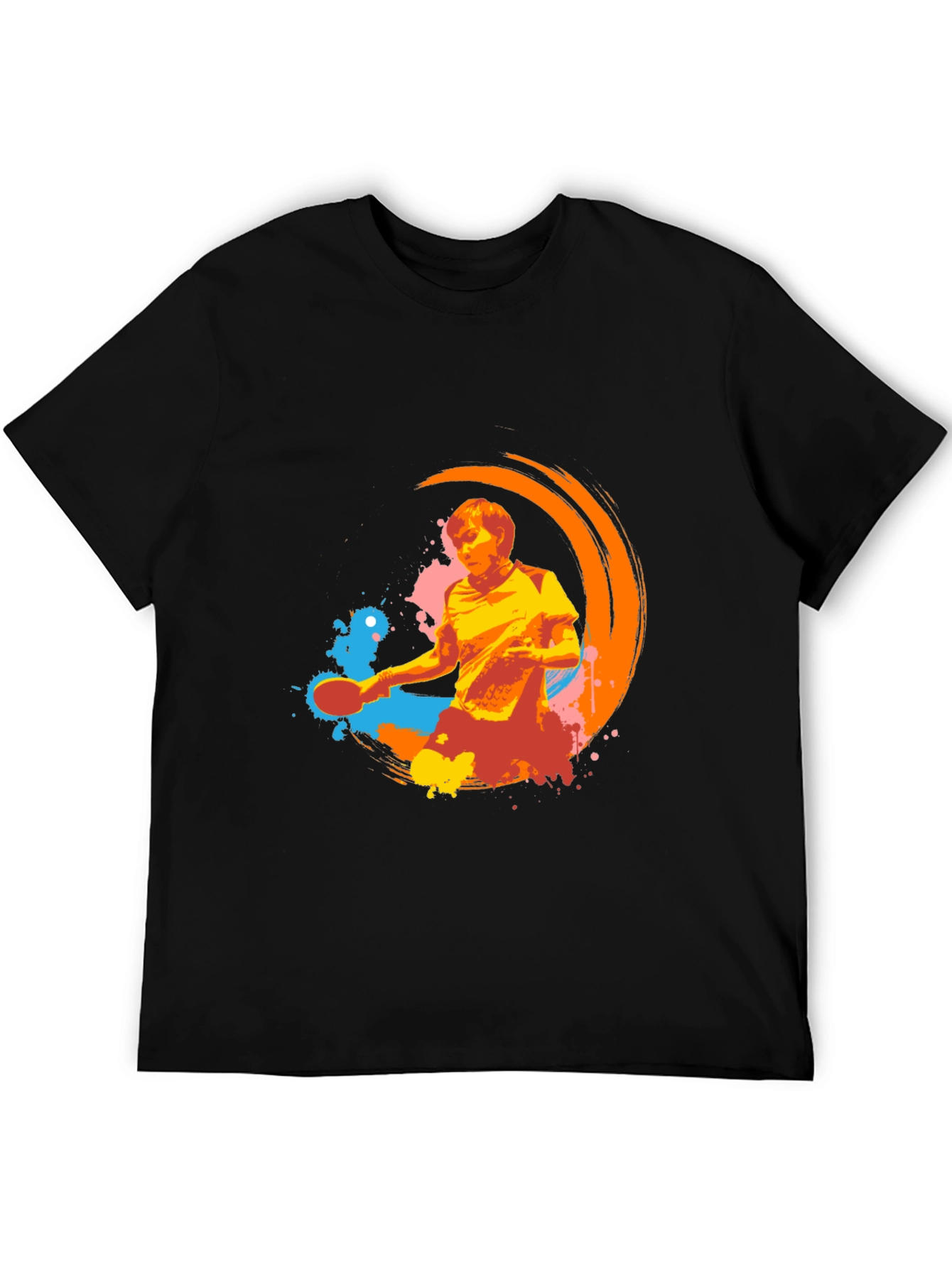 Black Cool Graphic Tee - Table Tennis Design view 5