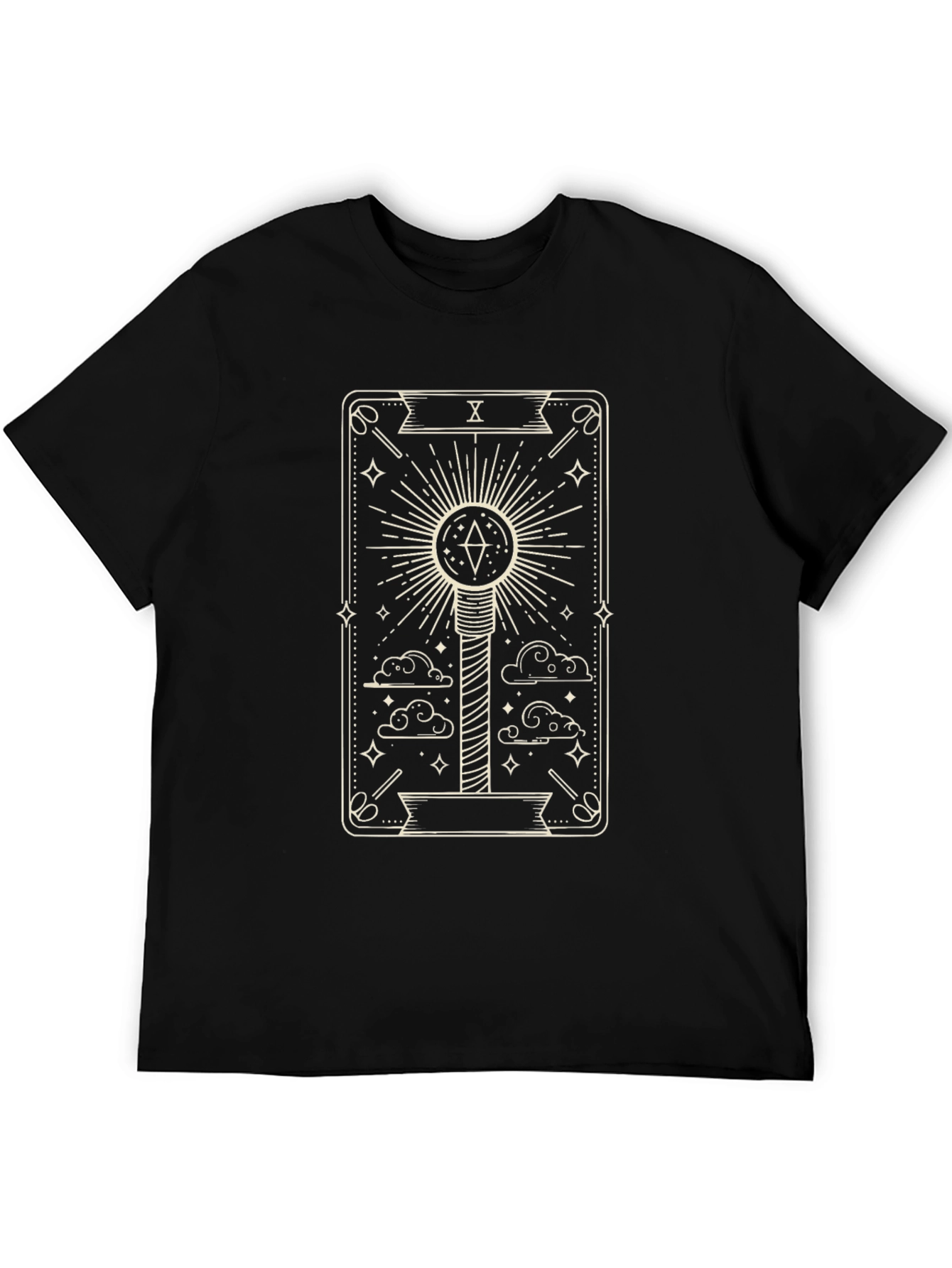 Black Tarot Card Design T-Shirt view 5