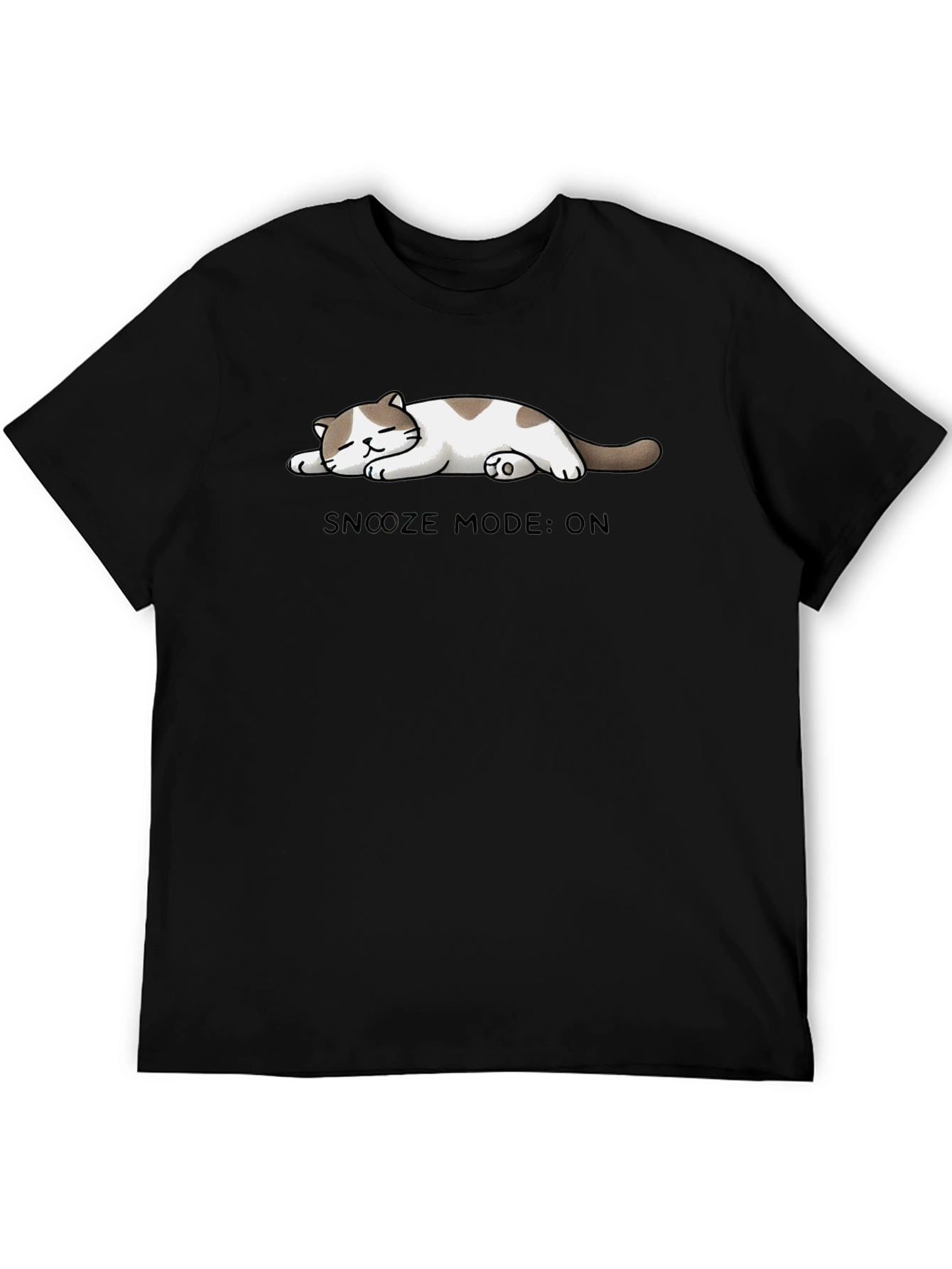 Black Snooze Mode Cat T-Shirt - Cute & Comfy view 5