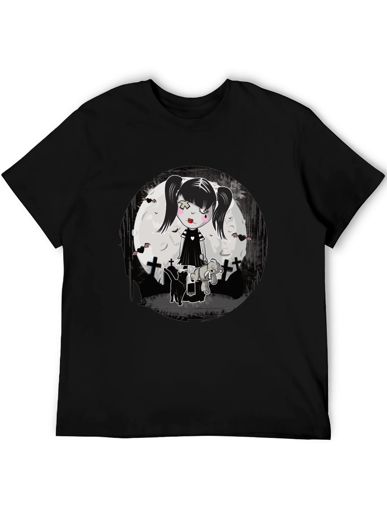 Black Gothic Girl T-Shirt - Emo Style view 5