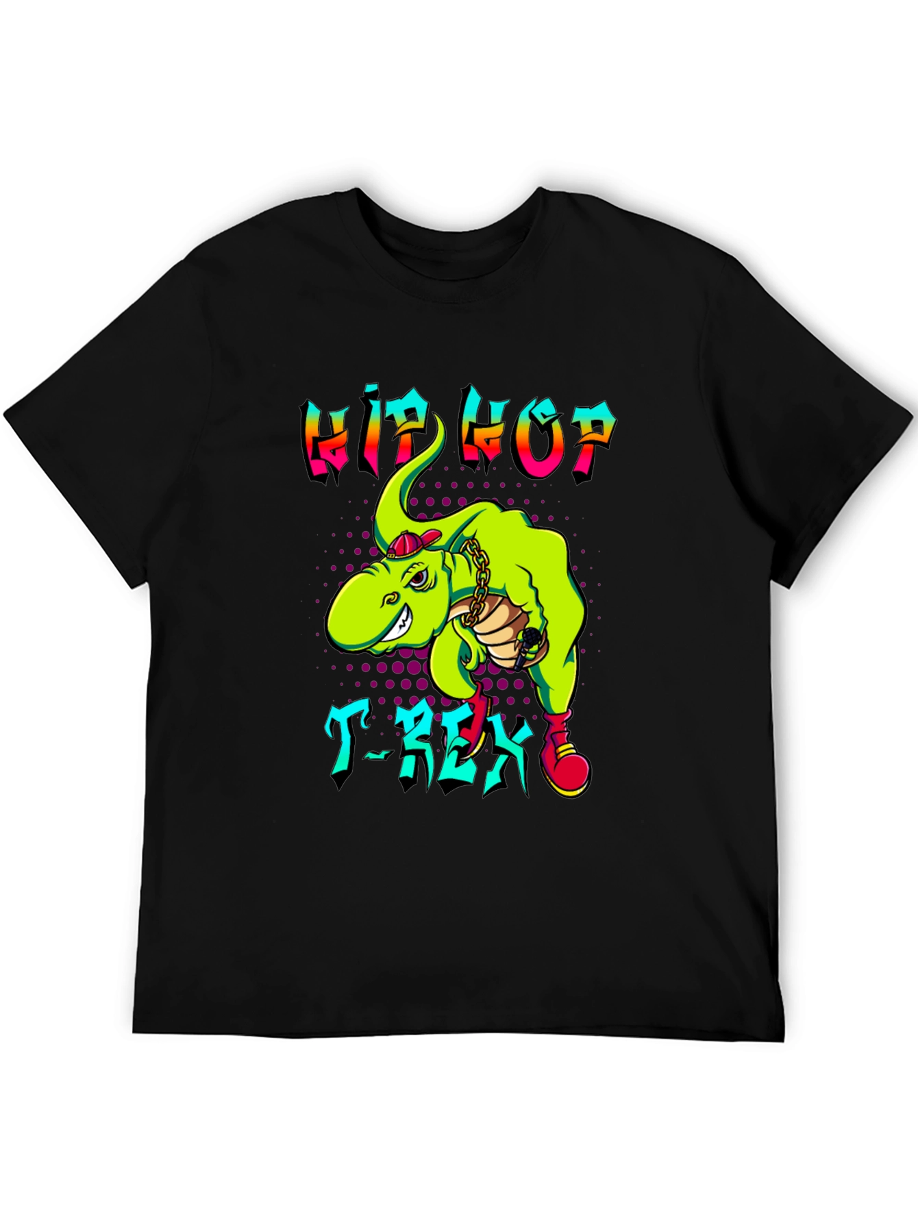 Black Hip Hop T-Rex Graphic Tee view 5