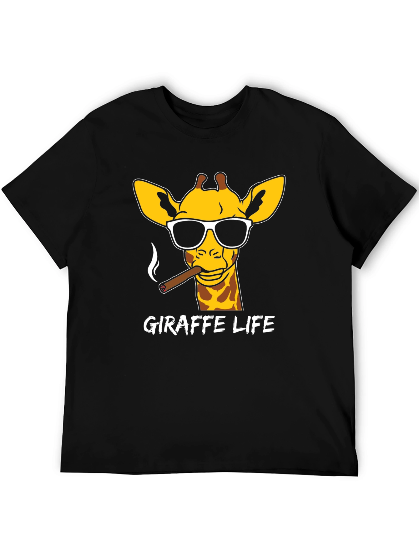 Black Giraffe Life T-Shirt - Cool Animal Tee view 5
