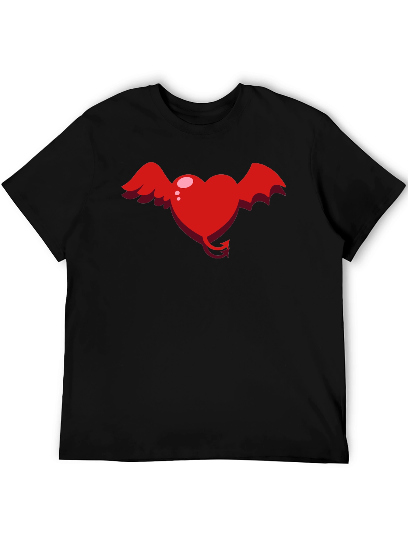 Black Heart Devil Winged Graphic Tee - Unisex view 5