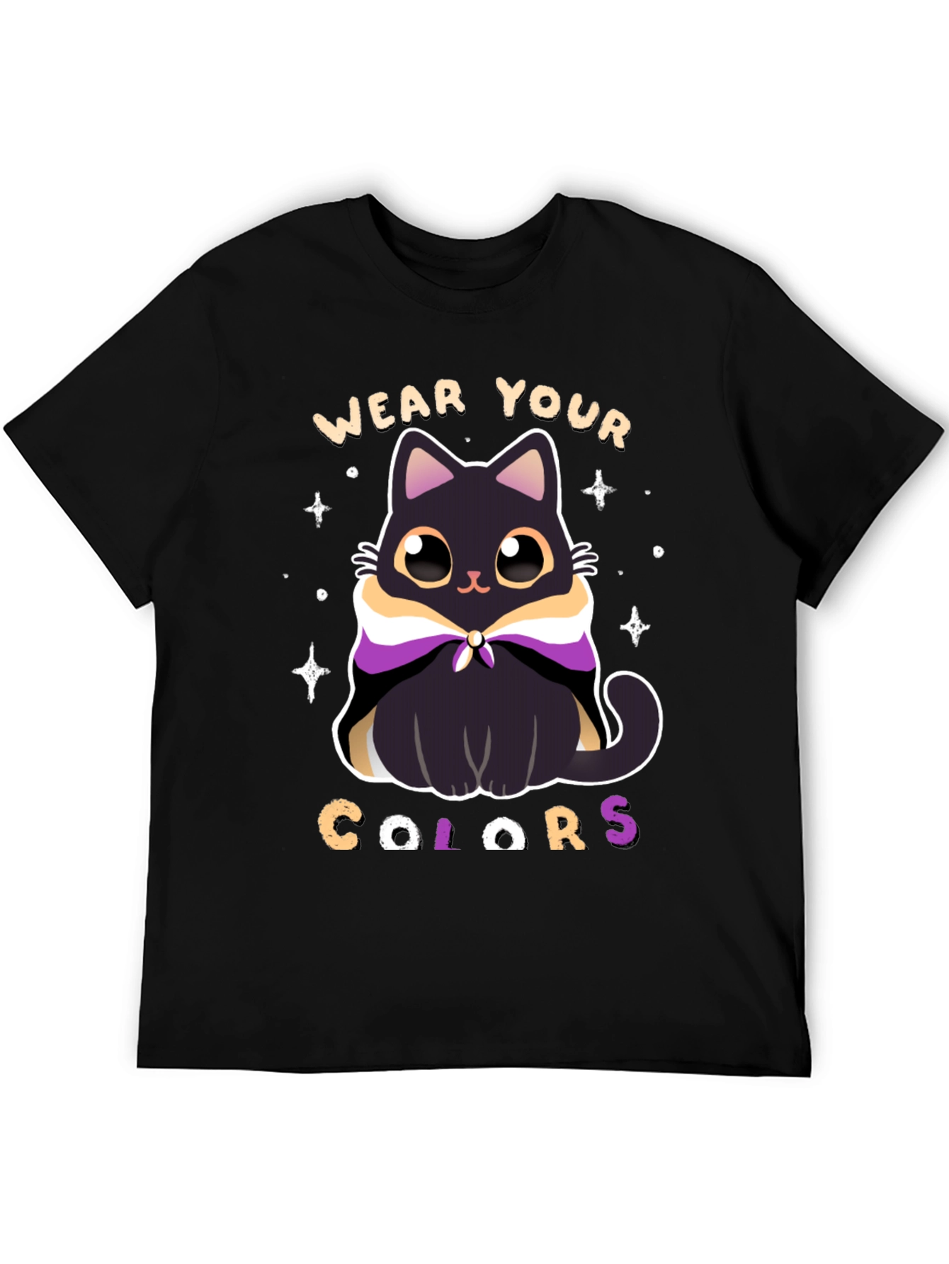 Black Wear Your Colors Cat Pride T-Shirt view 5